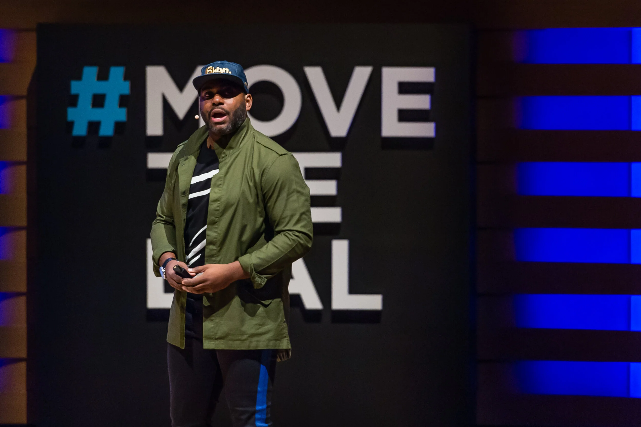Damien Hooper-Campbell speaking at the inaugural Global Summit.