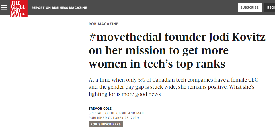 #movethedial founder Jodi Kovitz on her mission to get more women in tech’s top ranks