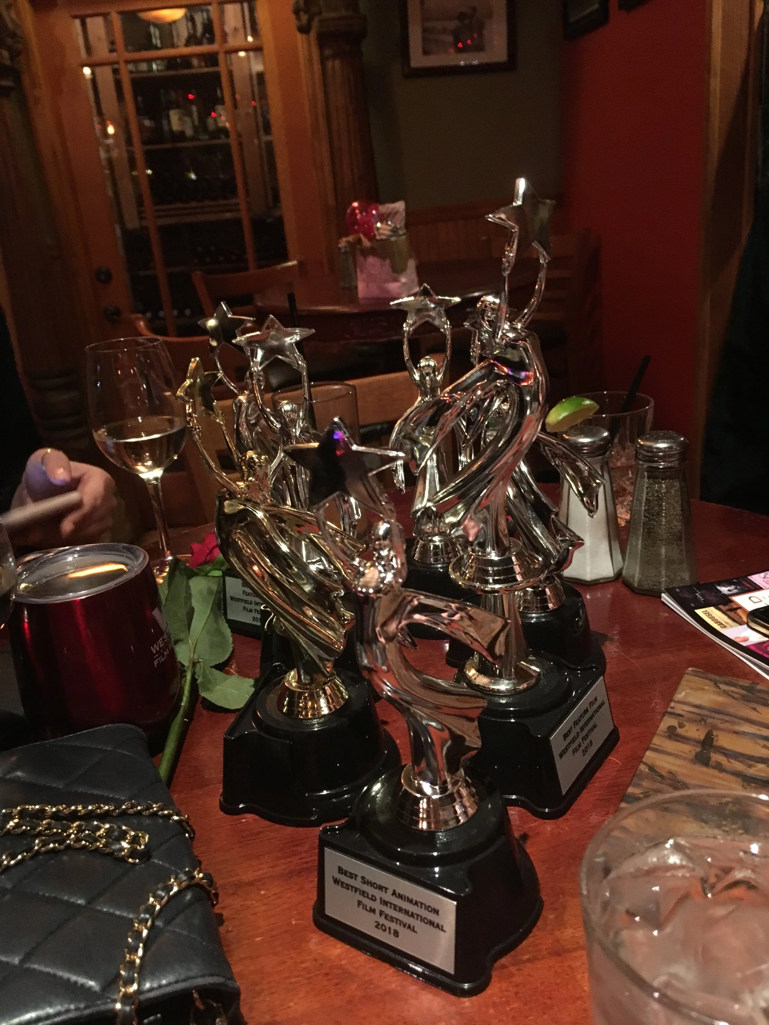 Nataliya Padilla & Ksenia Valenti invited me to add my statuette to the collection they had received for their feature film, This Much .