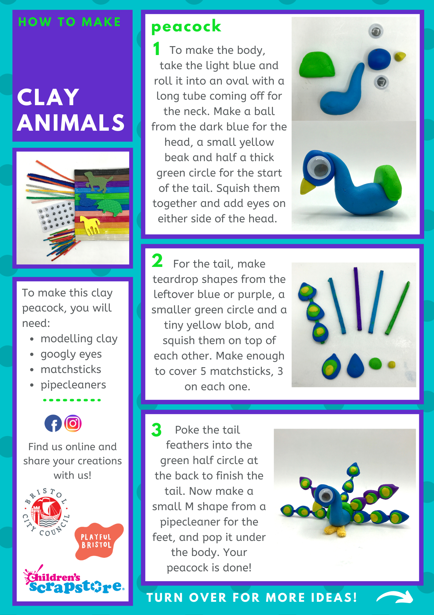 Clay Animals Craft Sheet