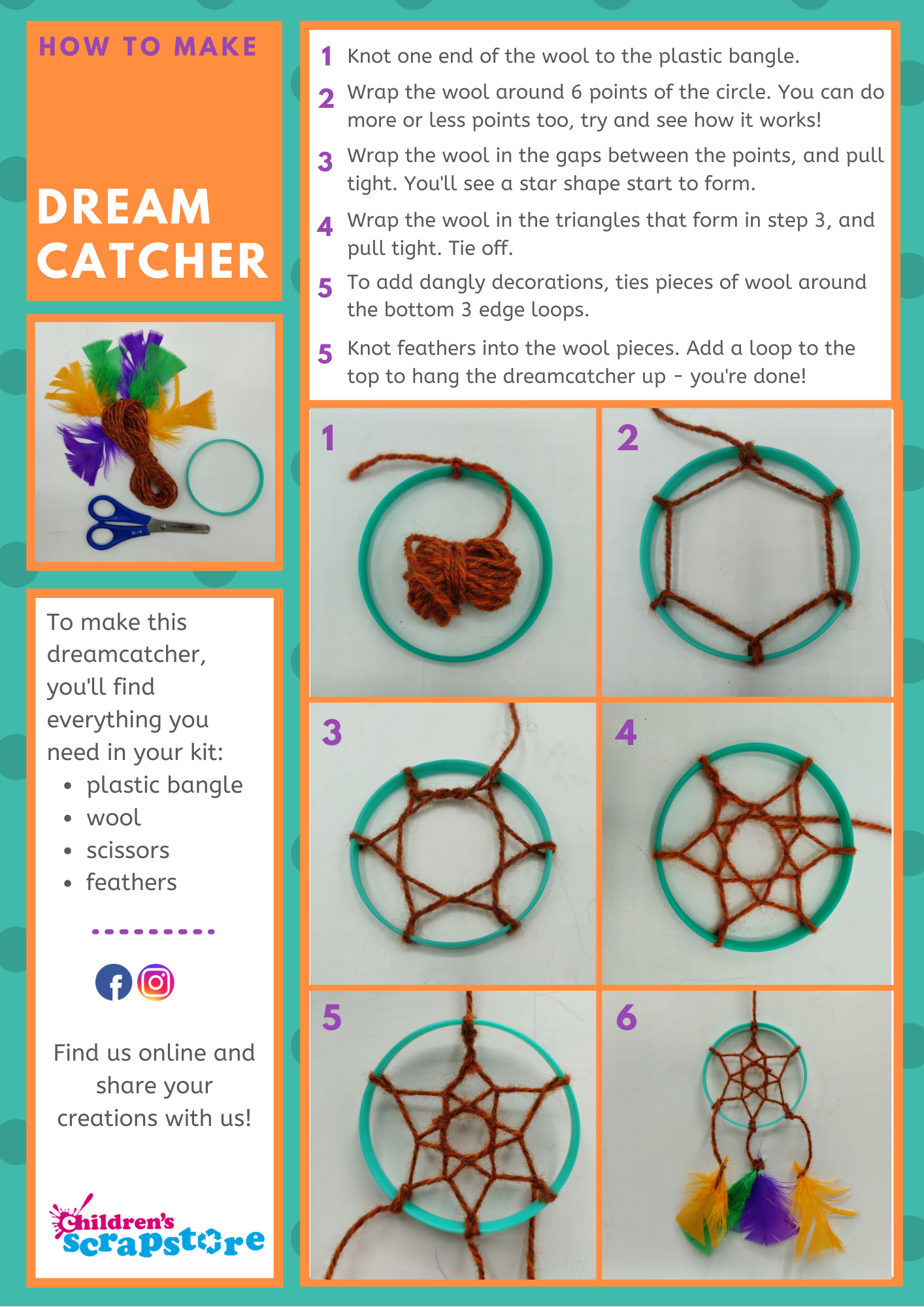 Dream Catcher Craft Sheet