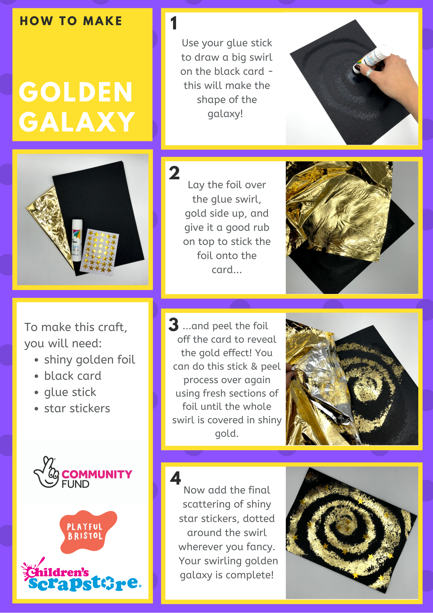 Golden Galaxy Craft Sheet