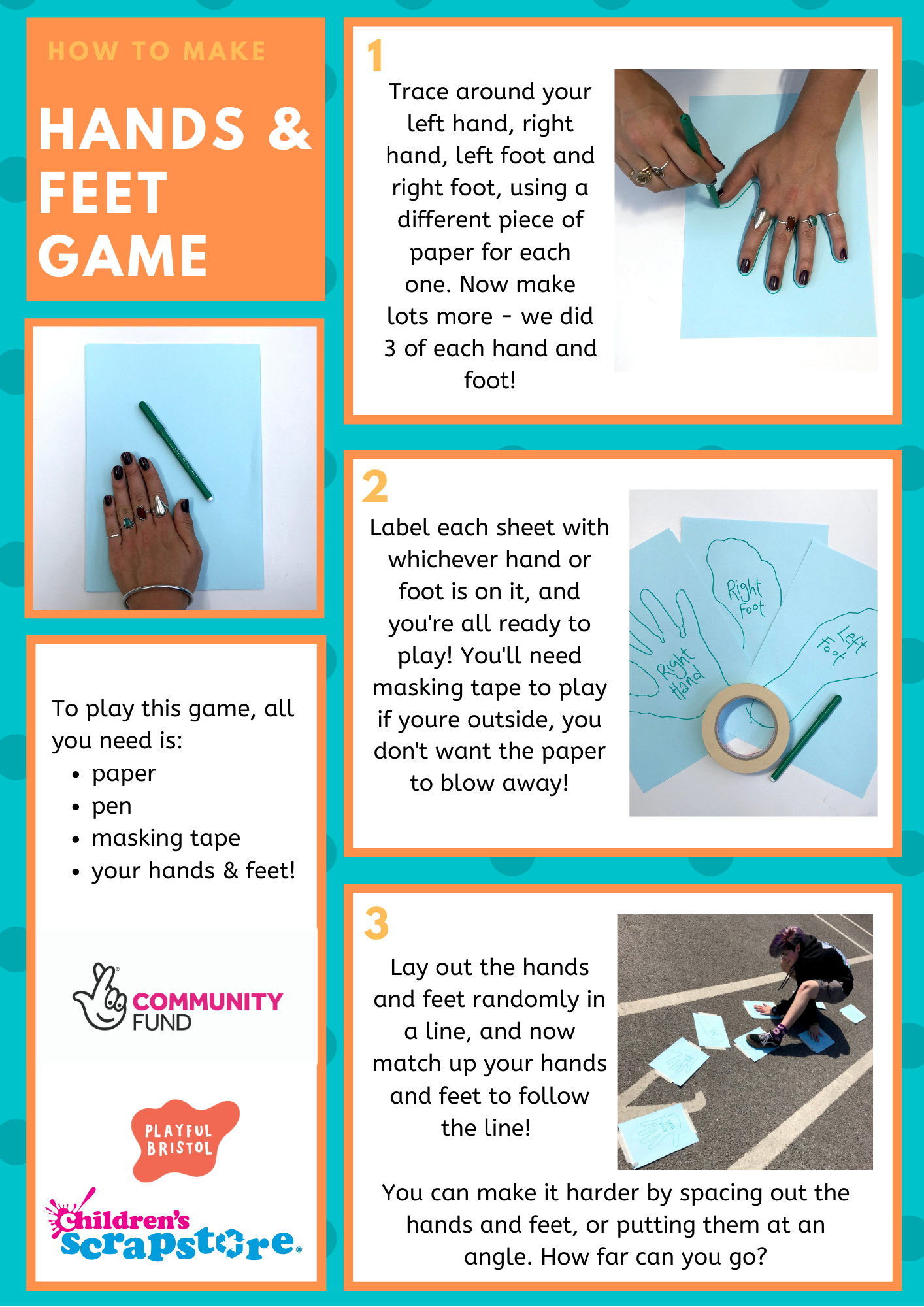 Hands and Feet Game Craft Sheet