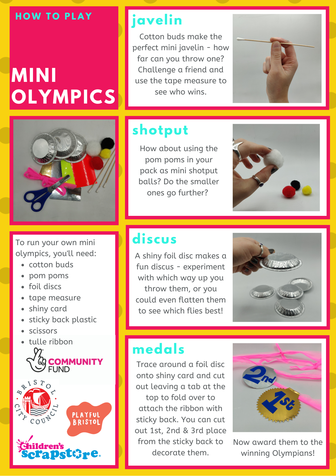 Mini Olympics Craft Sheet