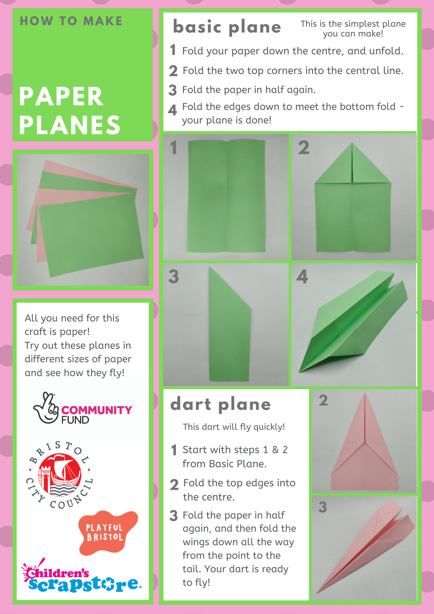 Paper Plane Craft Sheet