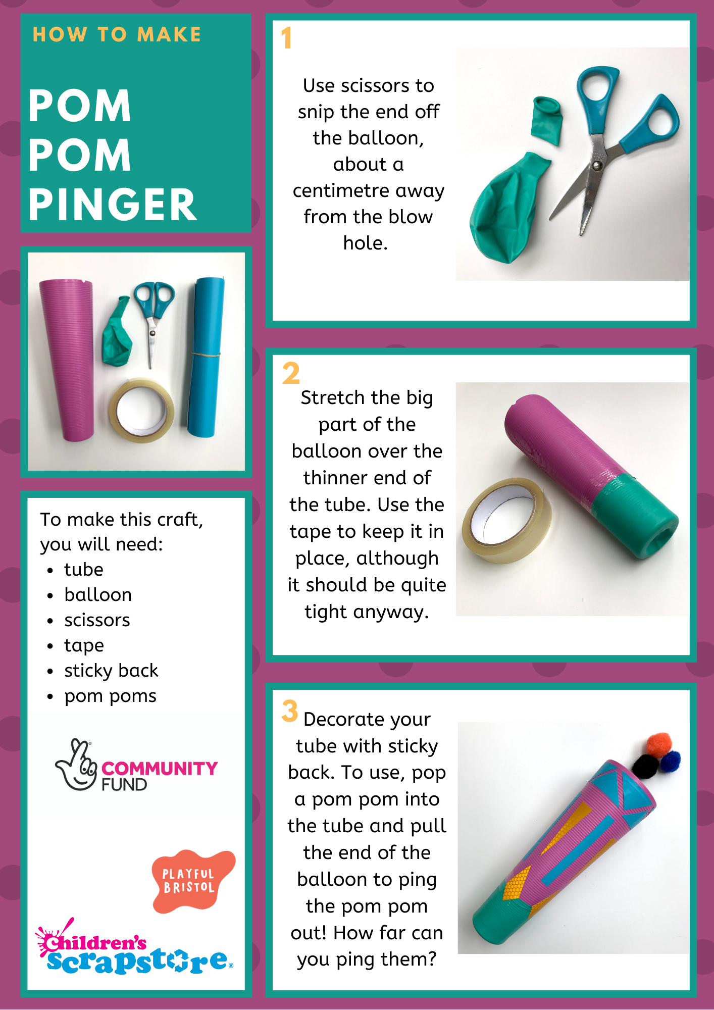Pom Pom Pinger Craft Sheet