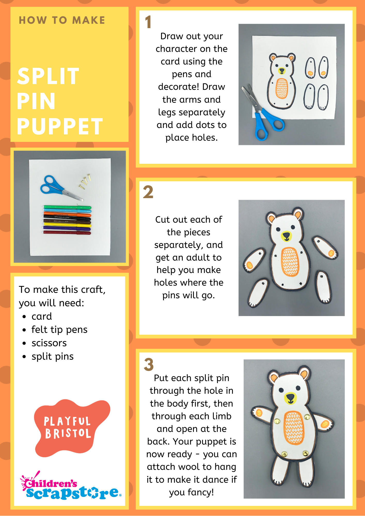 Split Pin Puppet Craft Sheet