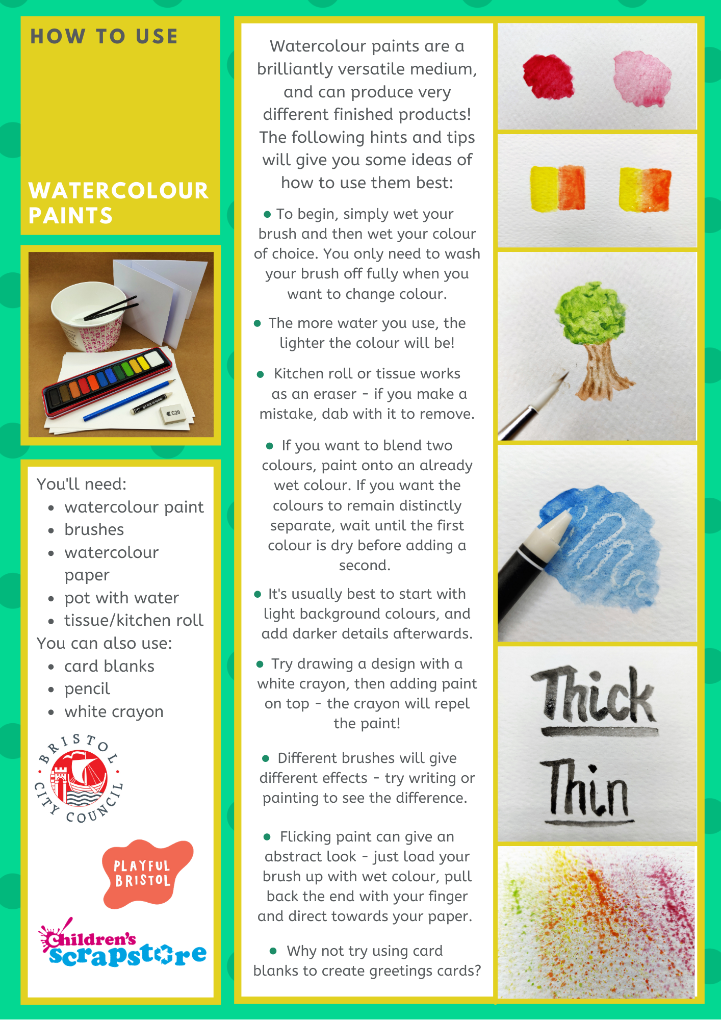 Watercolour Paint Craft Sheet