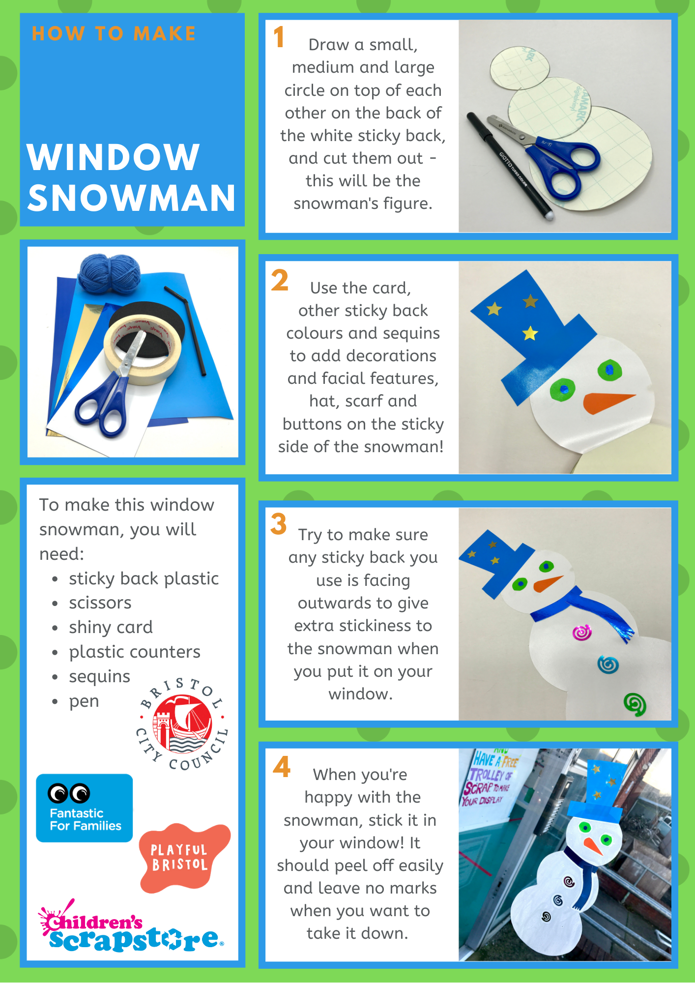 Window Snowman Craft Sheet