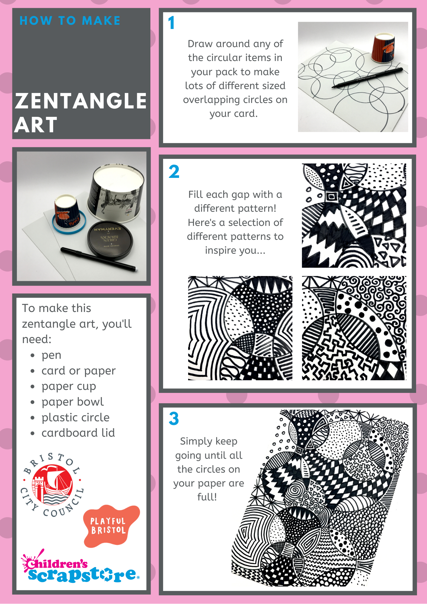 Zentangle Art Craft Sheet