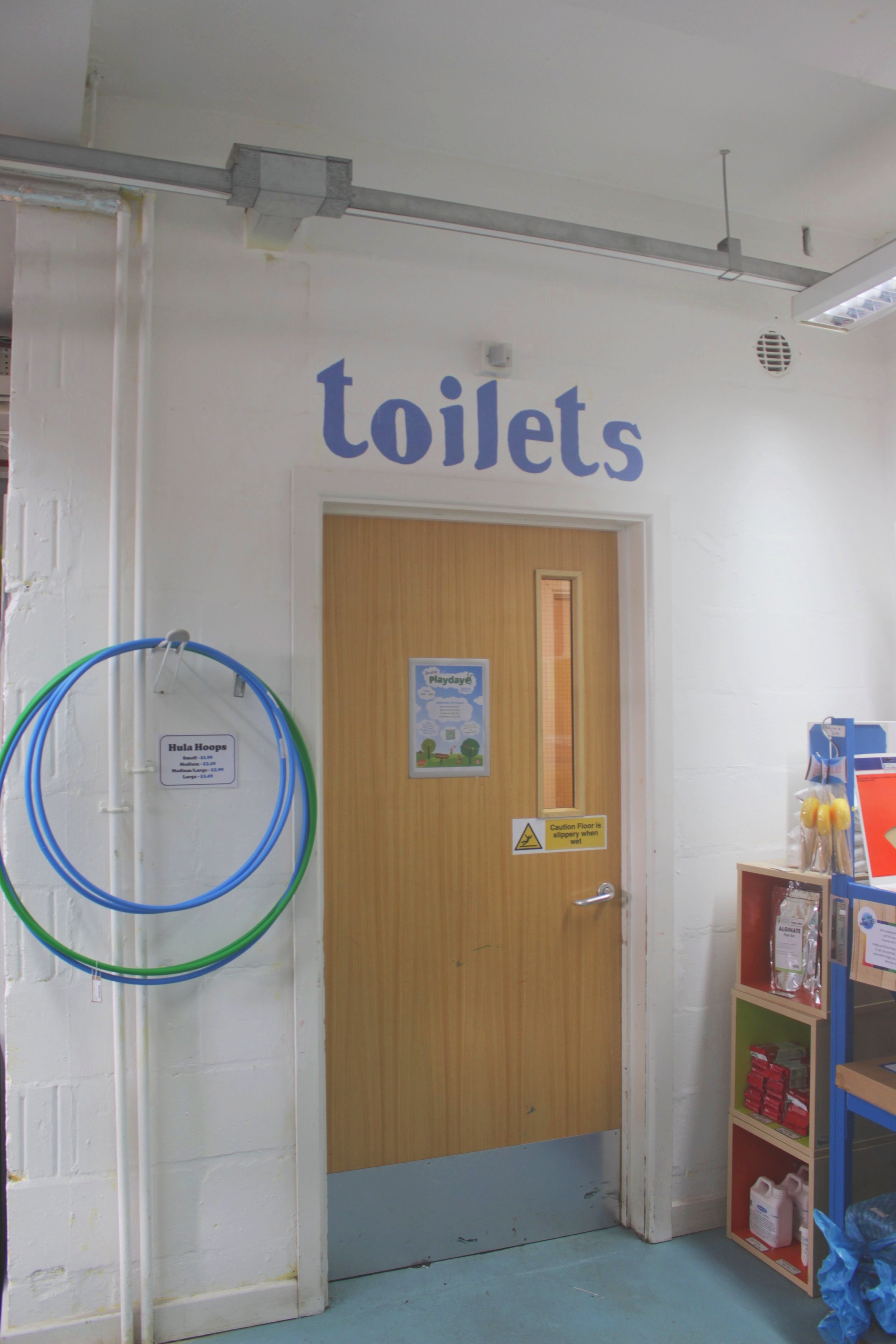  Accessible toilet, entrance and sign in Children’s Scrapstore, Bristol 