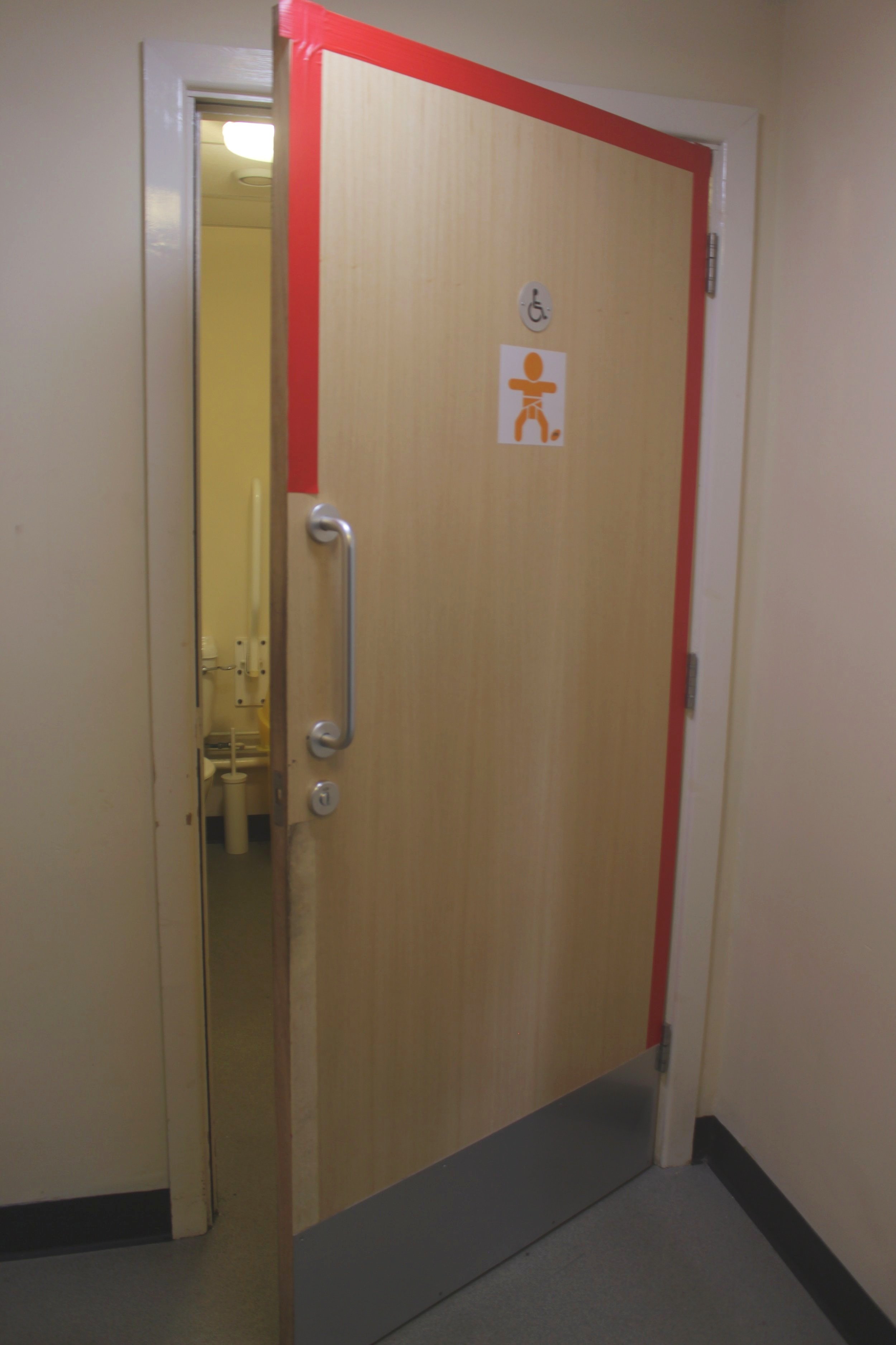  Accessible toilet, door and sign in Children’s Scrapstore, Bristol 