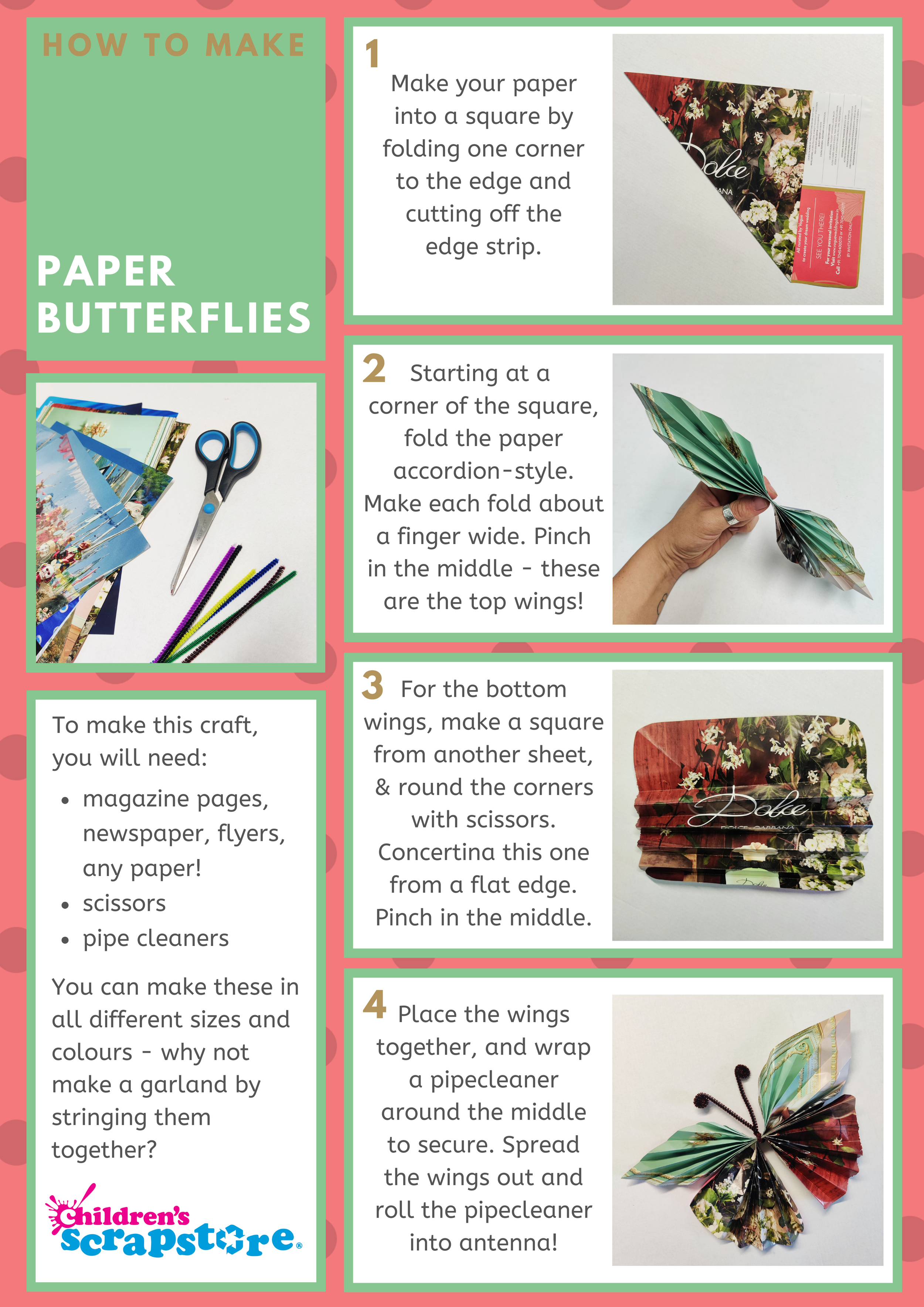 Paper Butterflies Craft Sheet