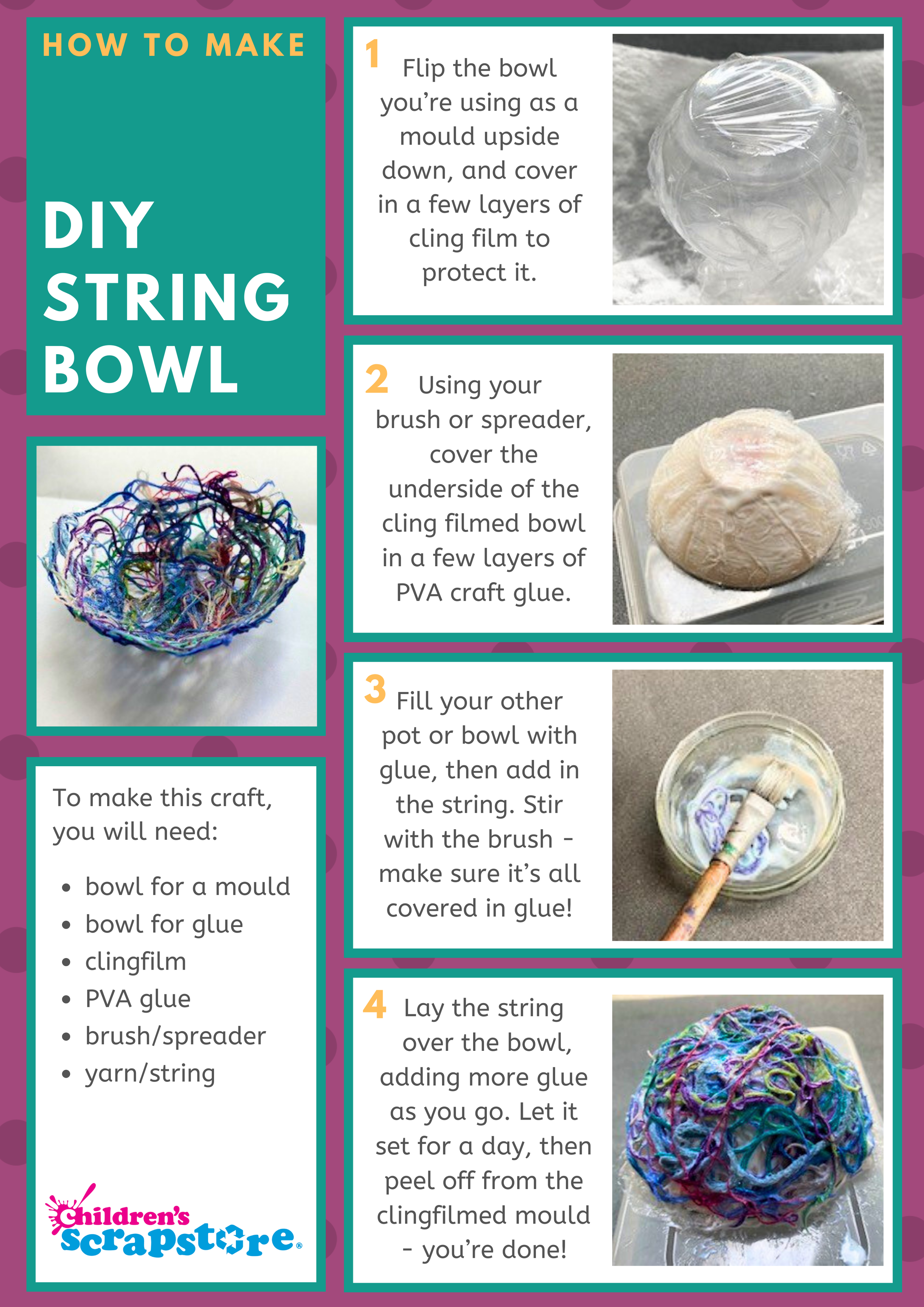 DIY String Bowl Craft Sheet