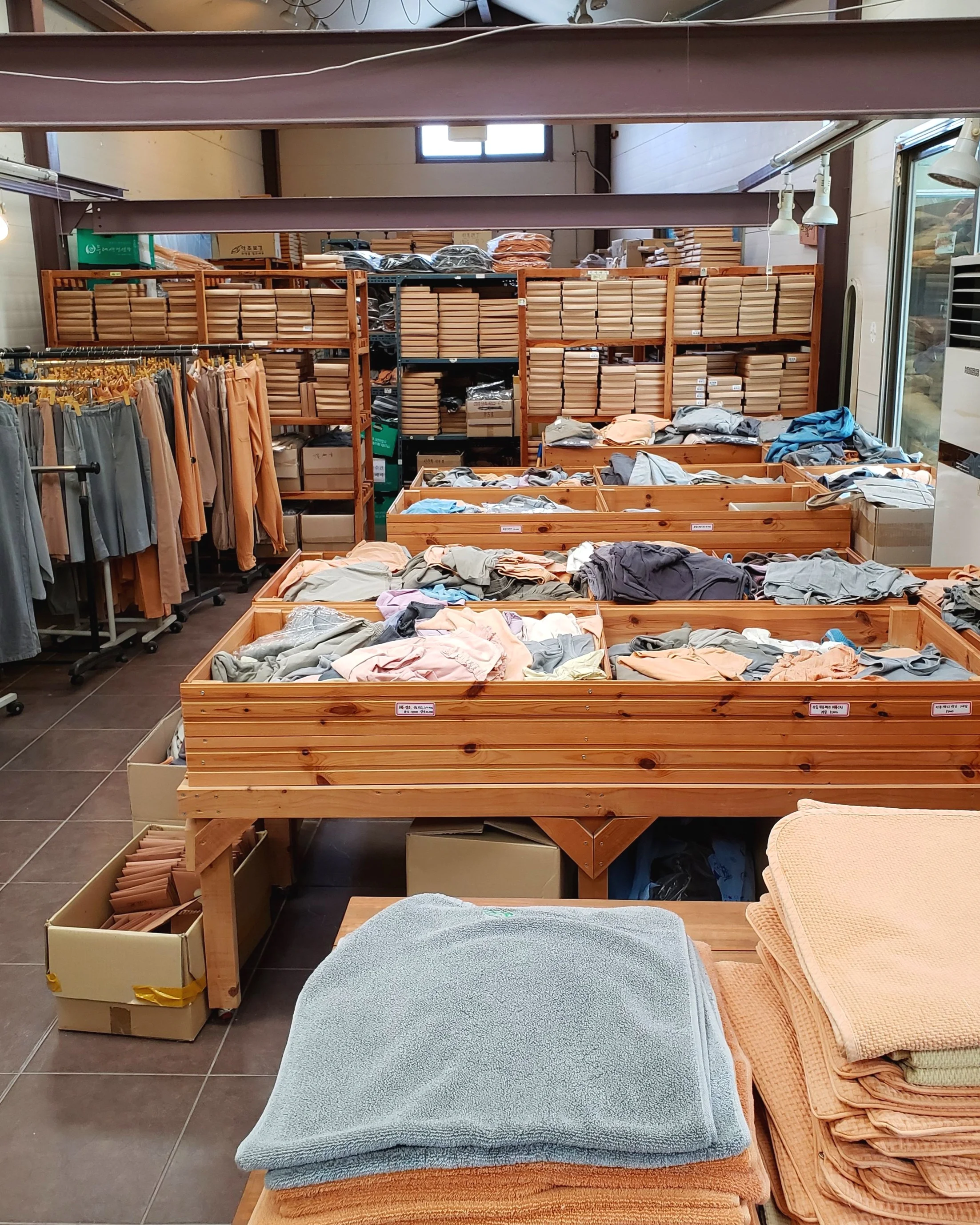 Some of the items that had been dyed naturally at the studio of Jung Jae-Man