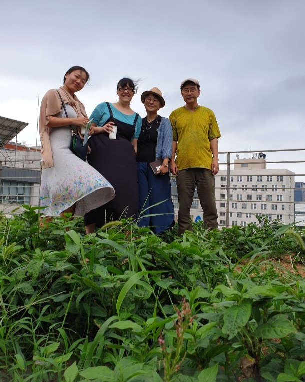 Me and my new natural dye friends on the rooftop of SUNY-Korea in the Sky Garden!!!