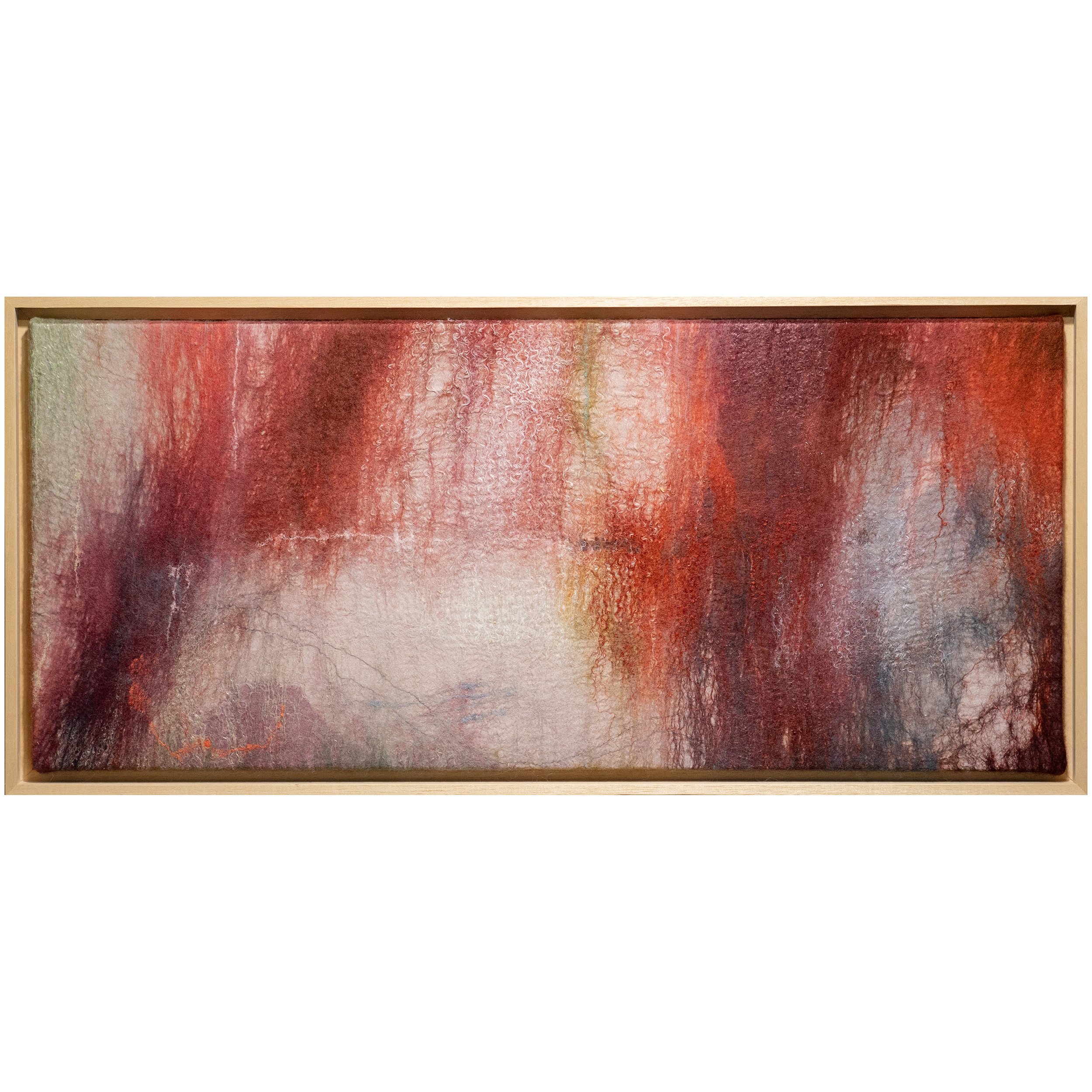 GLIMPSES - Highly textured semi-abstract vista, in rich reds and pinks