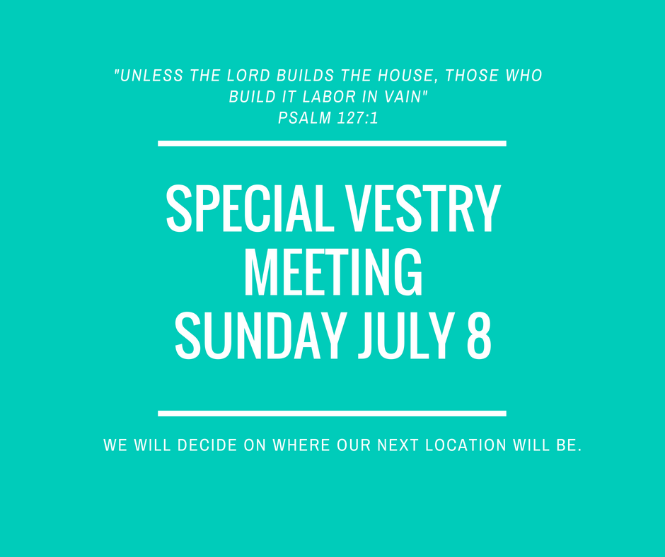 Special Vestry Meeting