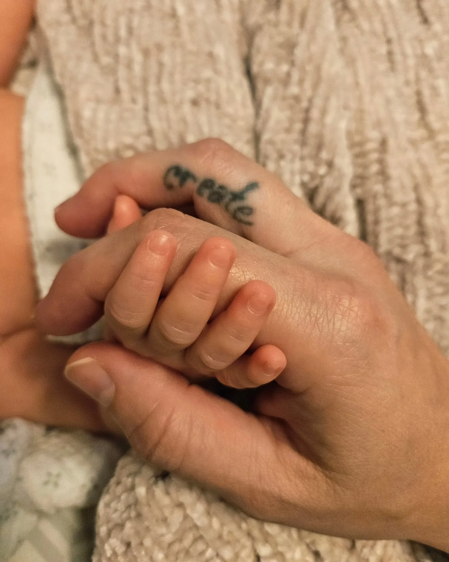The word create has lived on my hand in my mom's handwriting for years, always tied to my identity as an artist. But now, holding his tiny fingers, it holds a deeper, indescribable meaning. He is the most beautiful thing I&rsquo;ve ever made. My litt