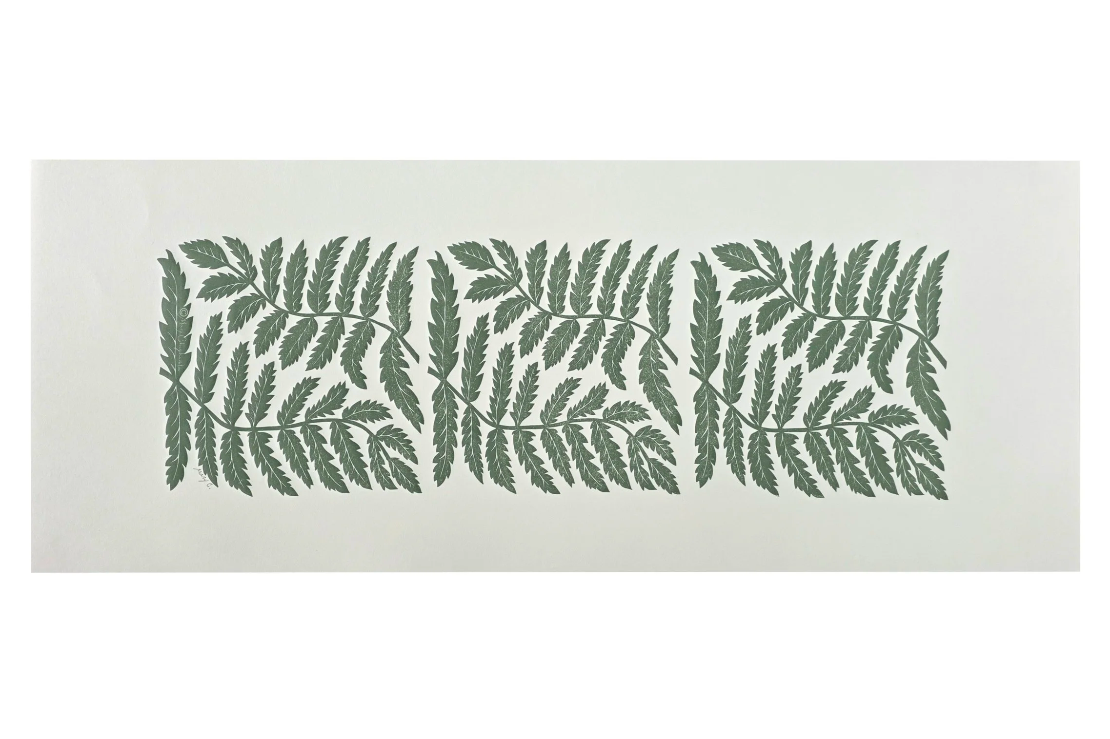 Fern Leaves Original Block Print Pattern