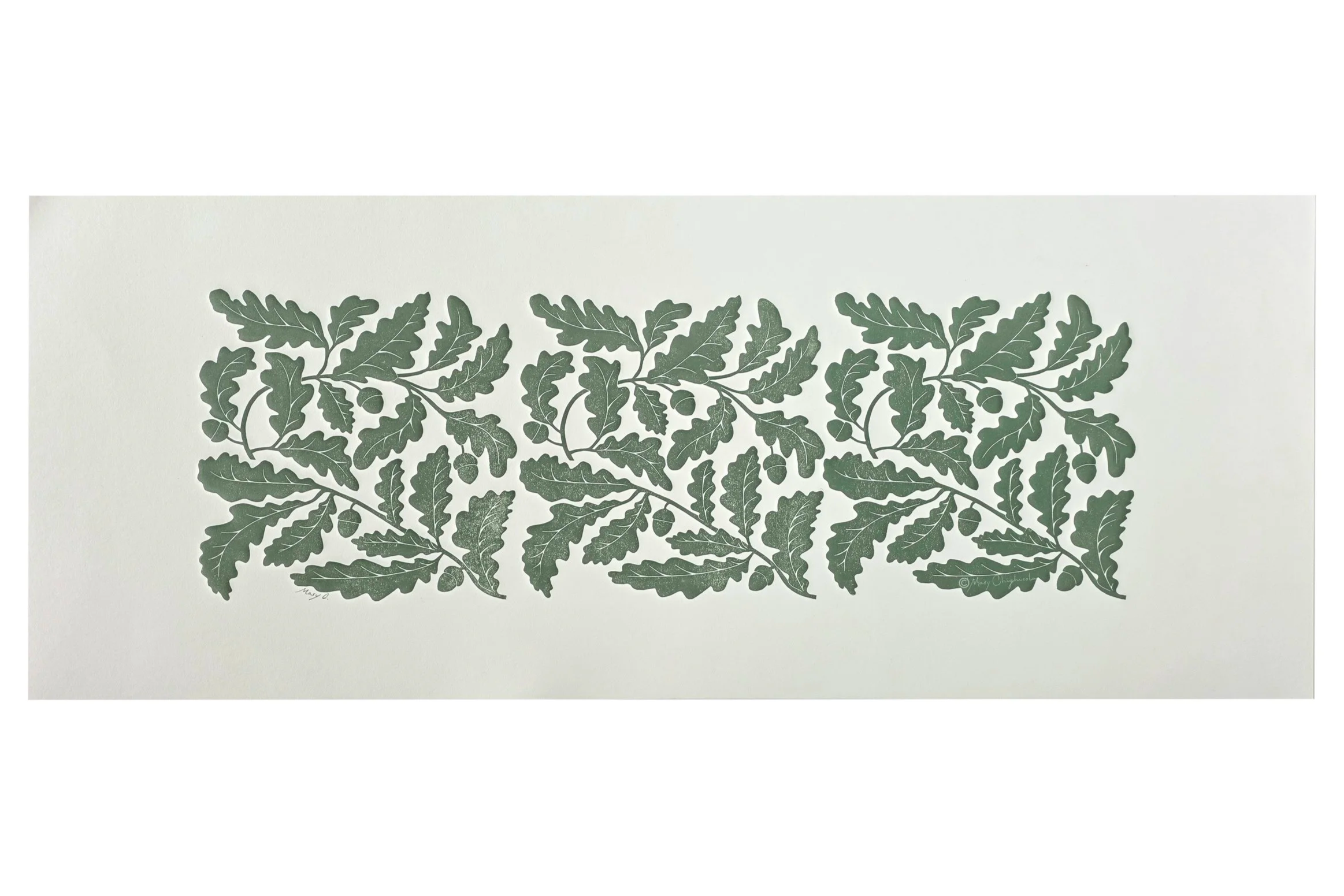 Oak Leaves Original Block Print Pattern