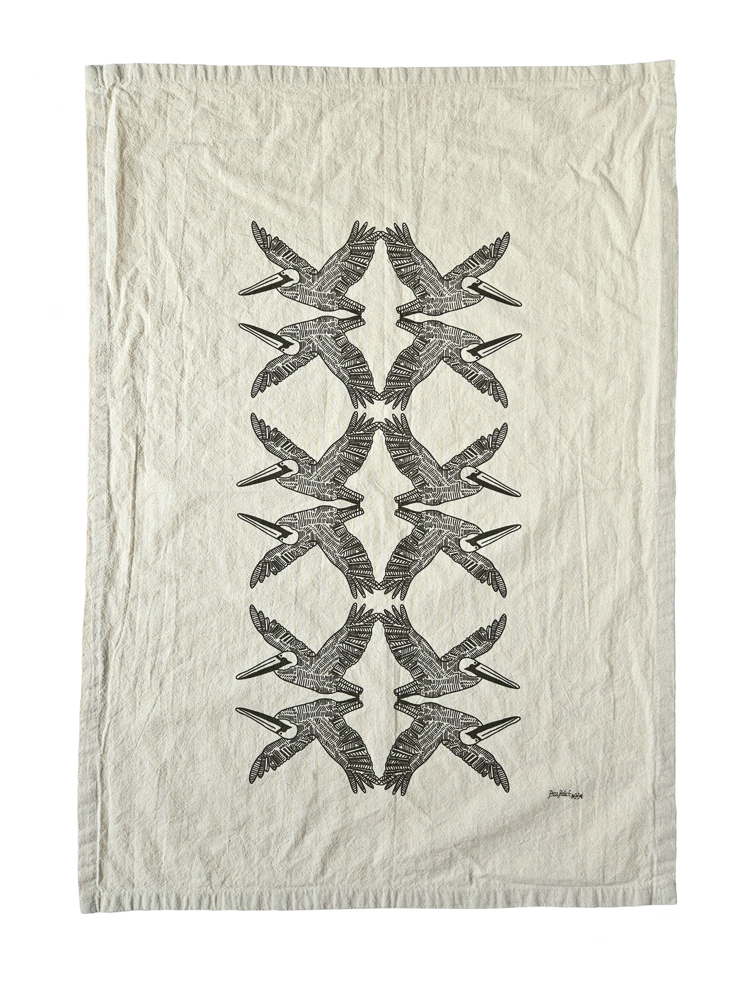 Pelican Tea Towel- Screenprinted.JPG