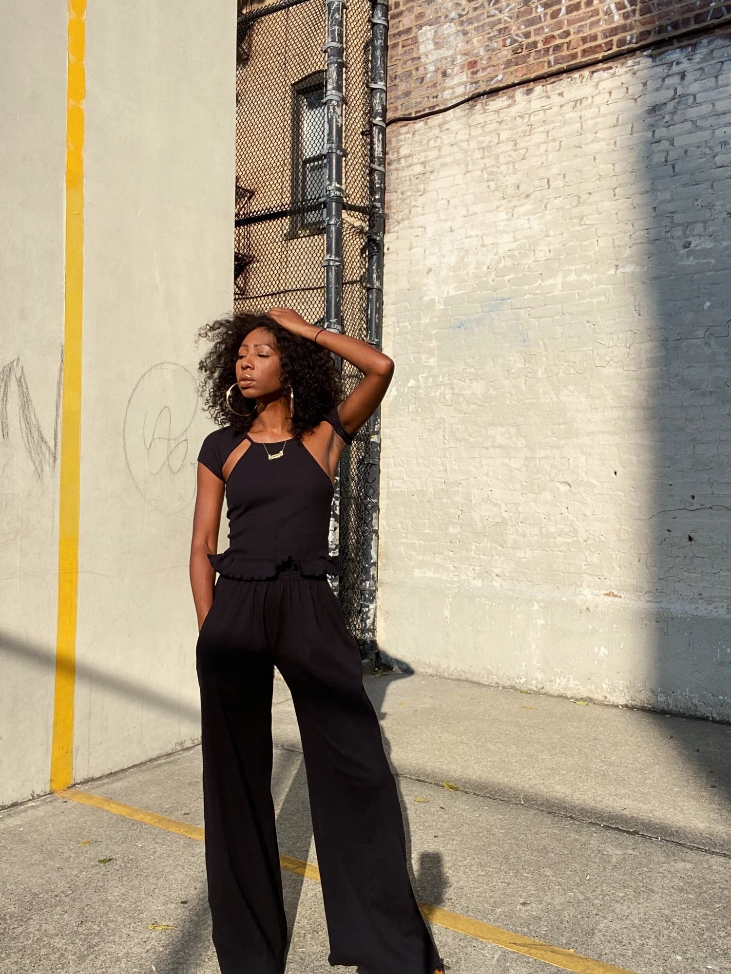Kenny Wide Leg Pants Black — Sammy B.