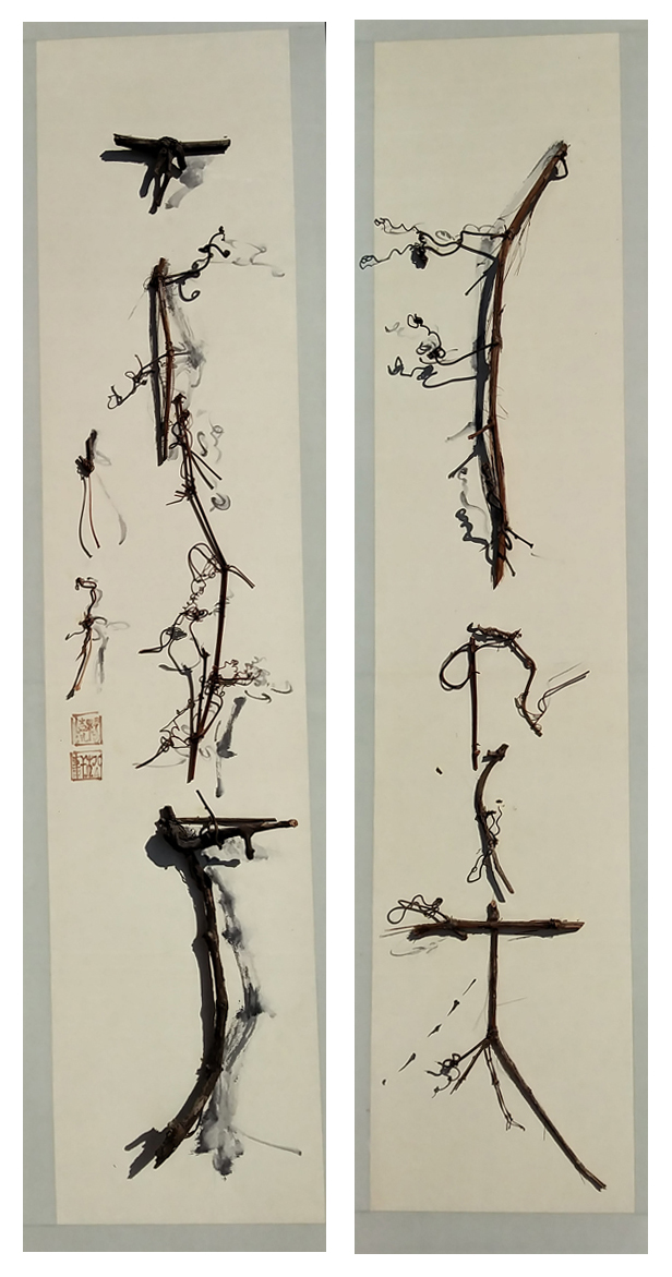 1.Taste of Italy - a pair of Chinese cursive calligraphy scrolls.jpg