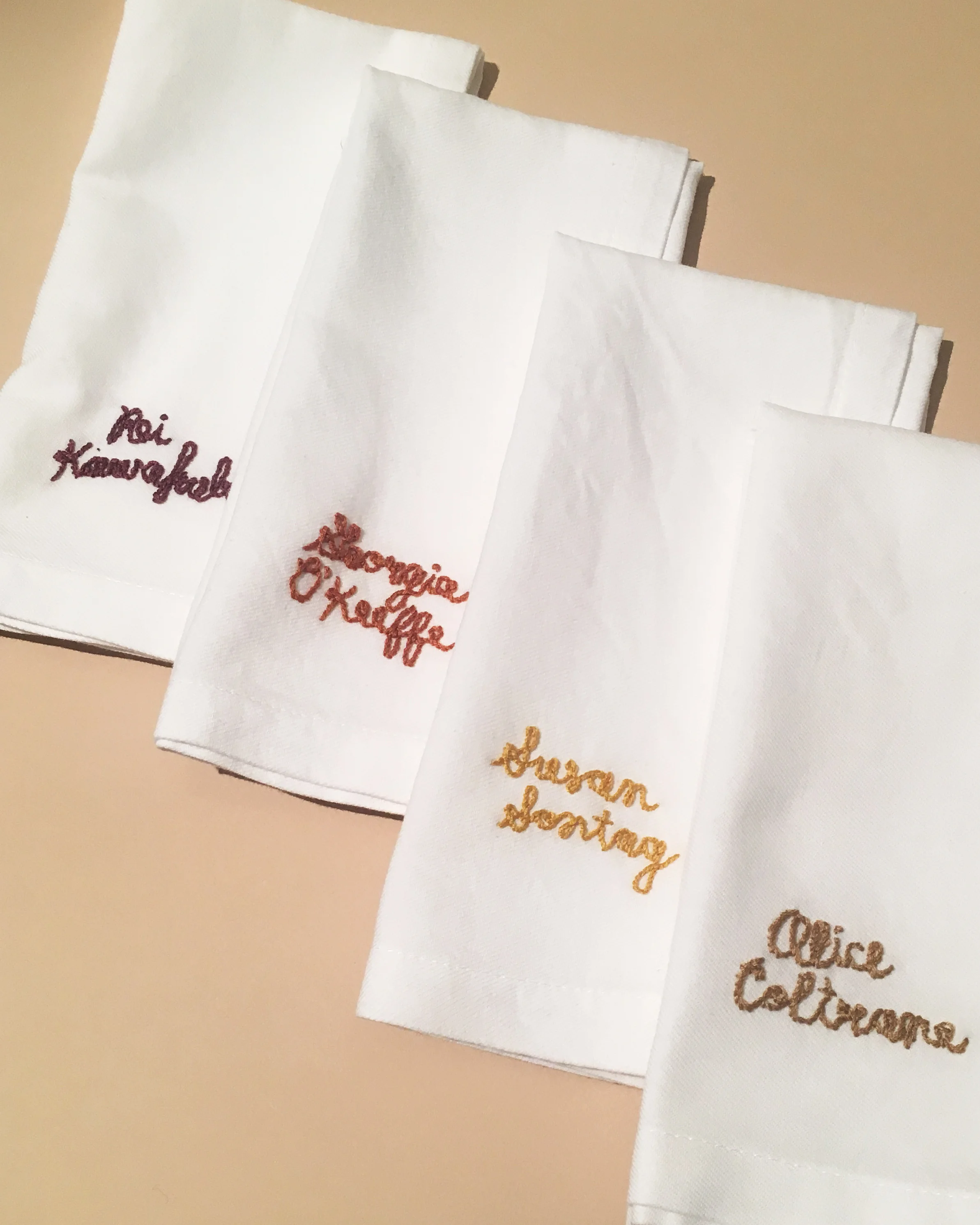 CUSTOM SET OF FOUR FEMINIST NAPKINS