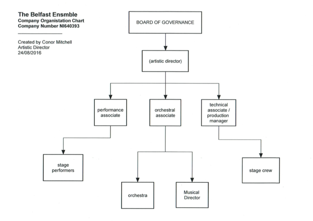 The organisational chart of THE BELFAST ENSEMBLE