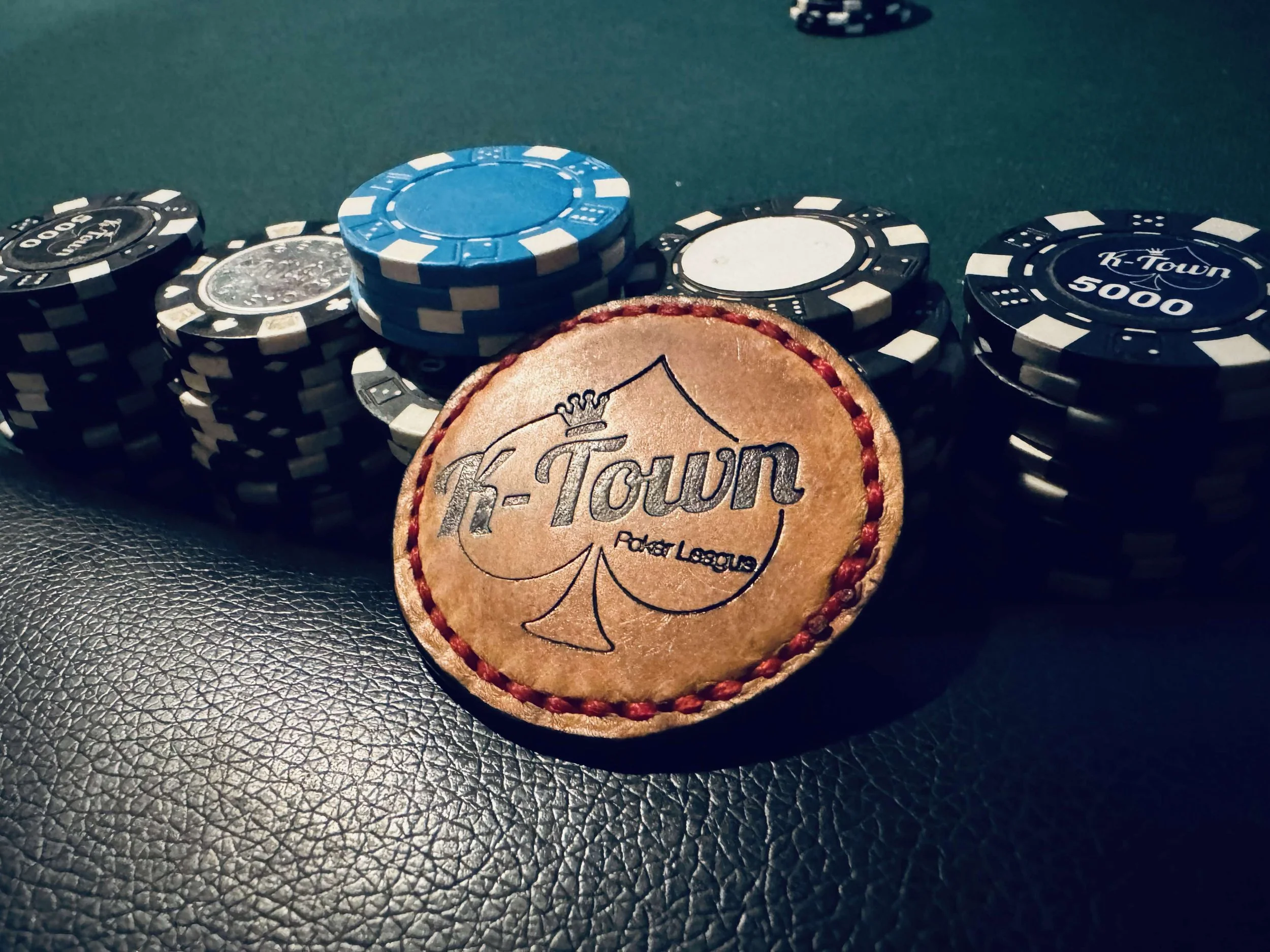 K-Town Poker League Leather Card Protector