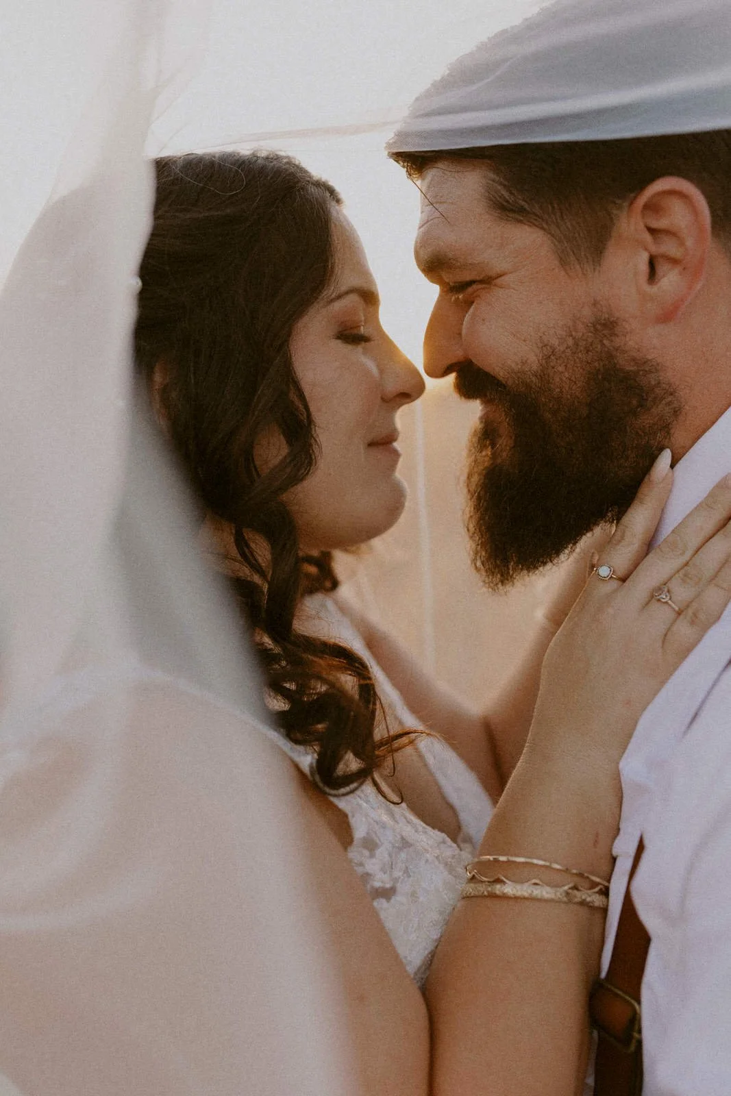 golden hour wedding photo