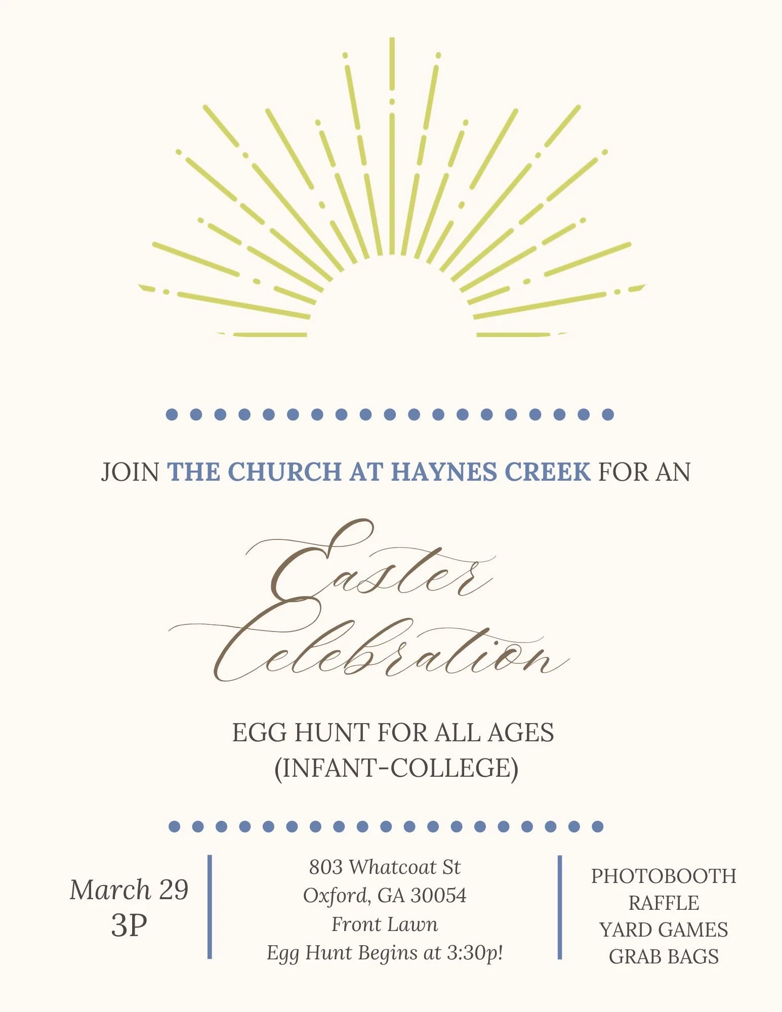 Easter Celebration on March 29 at 3pm at Allen Memorial United Methodist - Egg Hunt