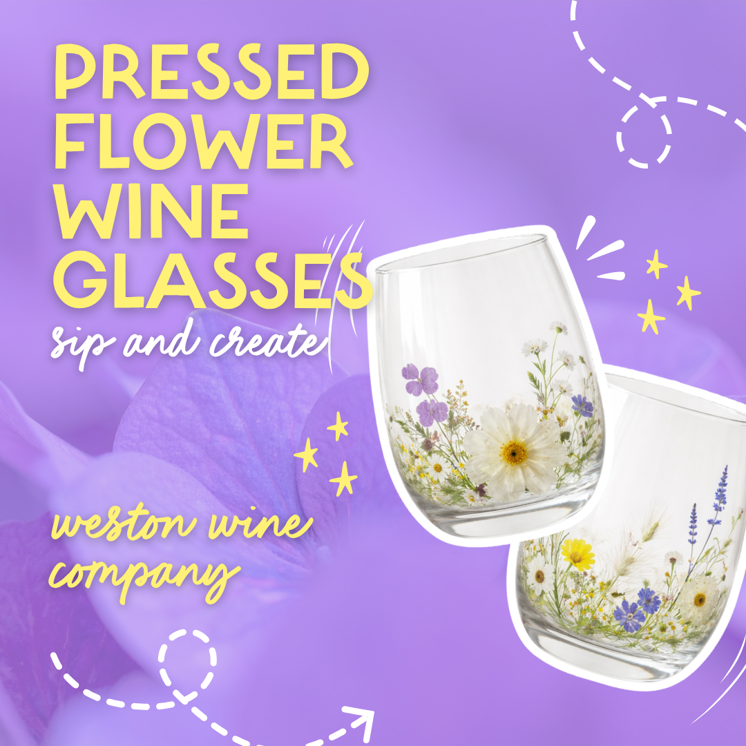 Sip &amp; Create: Pressed Flower Wine Glasses