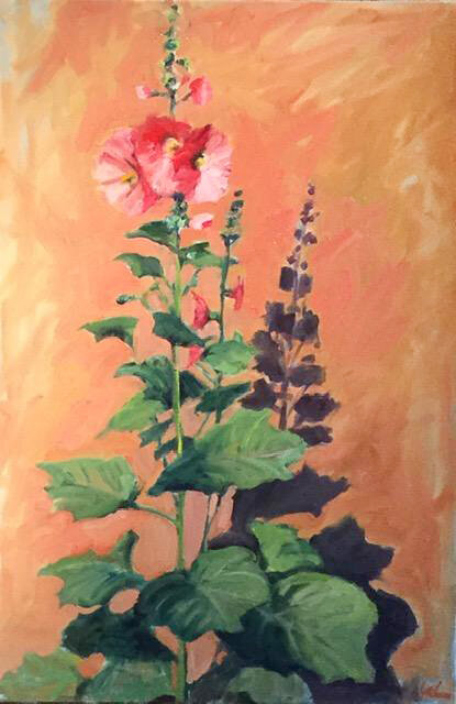 Summer Hollyhocks