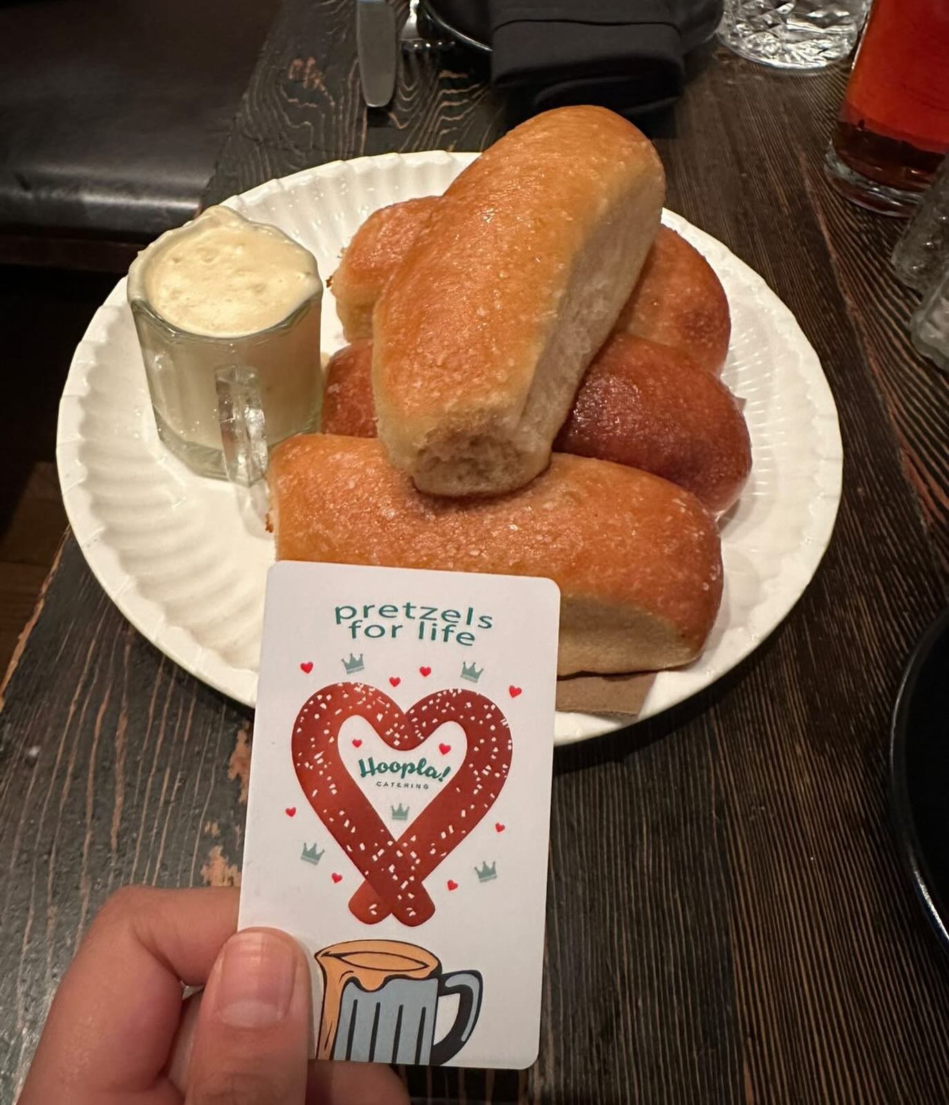 You heard it here first. We will continue to issue our Pretzels for Life card into 2025!
Sign a wedding contract with us and get the coolest card in town, right Maya??!!
📸: @m.alcala 
#HooplaCatering #WeCrushedThat
.
.
 #VisitBaltimore #MyBmore #Bal