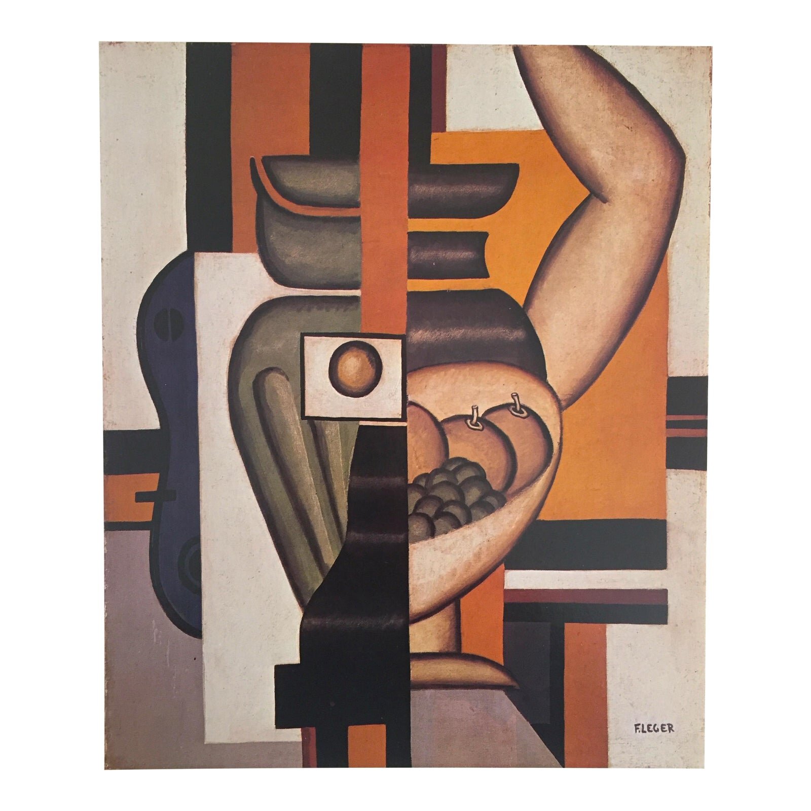 Fernand Leger Vintage 1976 Authentic Lithograph Print " Still Life With an Arm " 1921
