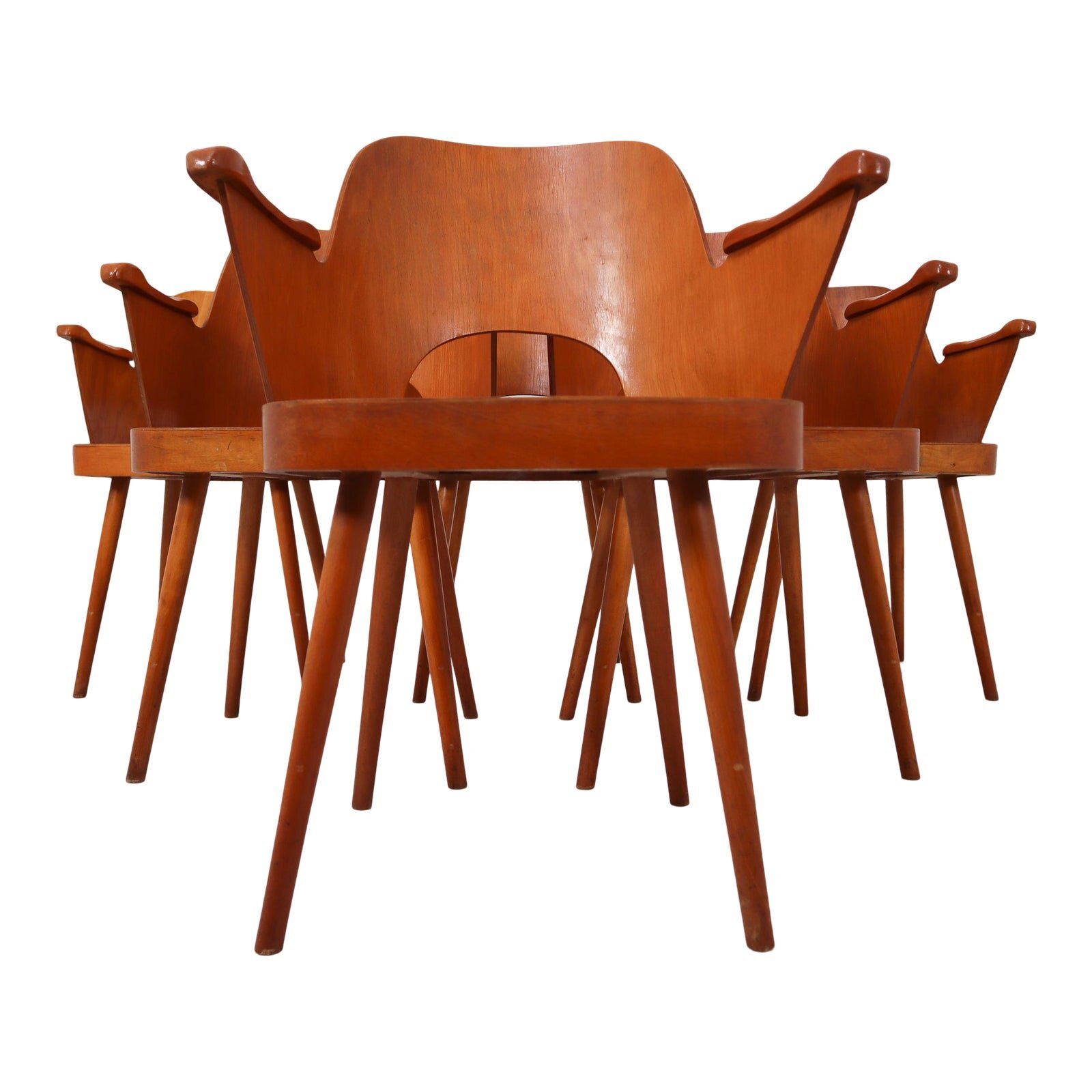 1960s Blonde Bentwood Armchairs by Oswald Haerdtl for Ton - Set of 6