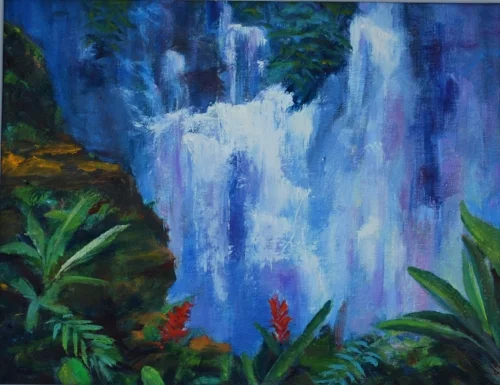 RUSHING WATERS  11X14,&nbsp; oil on canvas  Psalms 19:1    