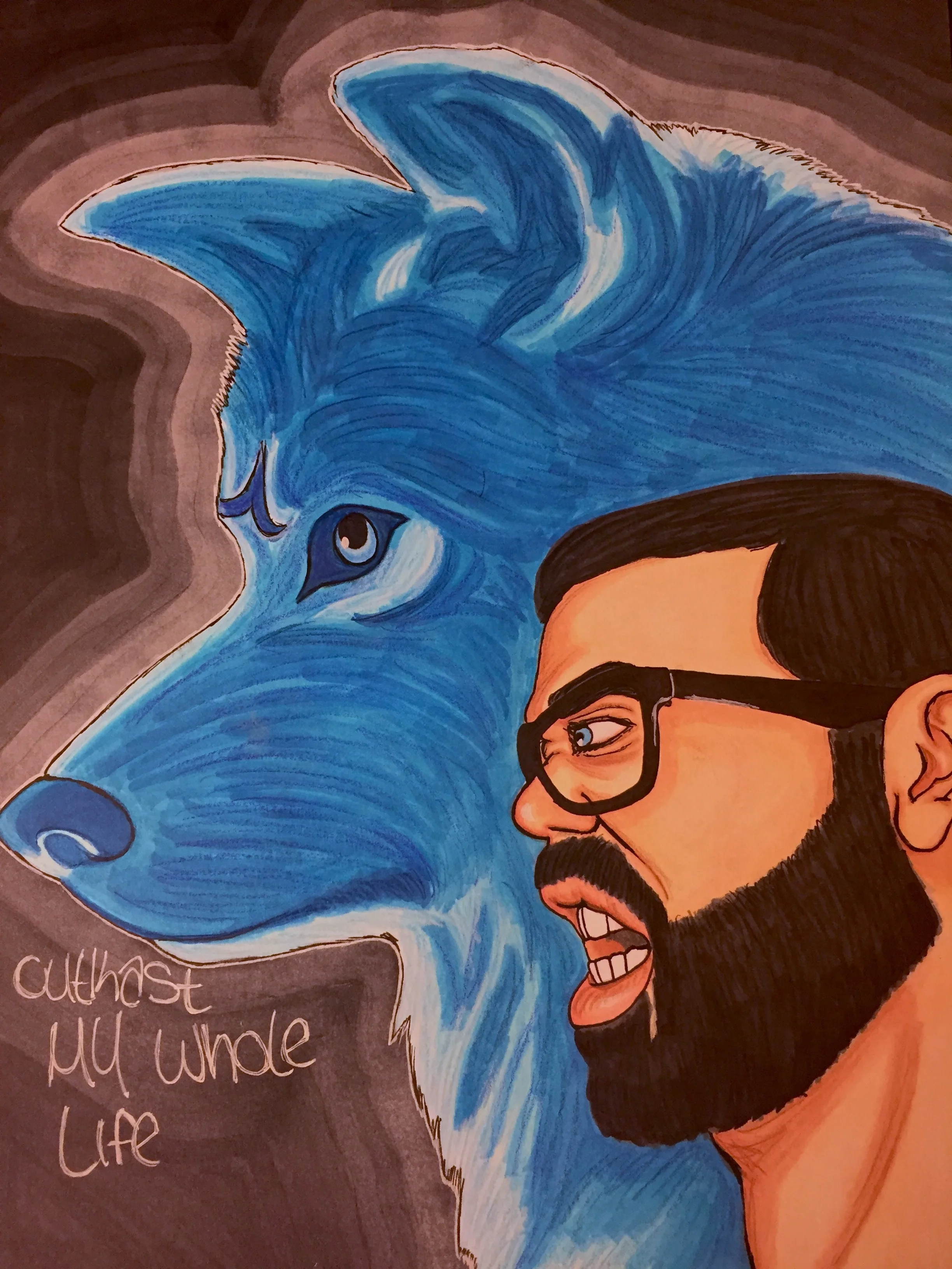 Mona The Indigo [2016] 9x12 in mixed media on bristol paper