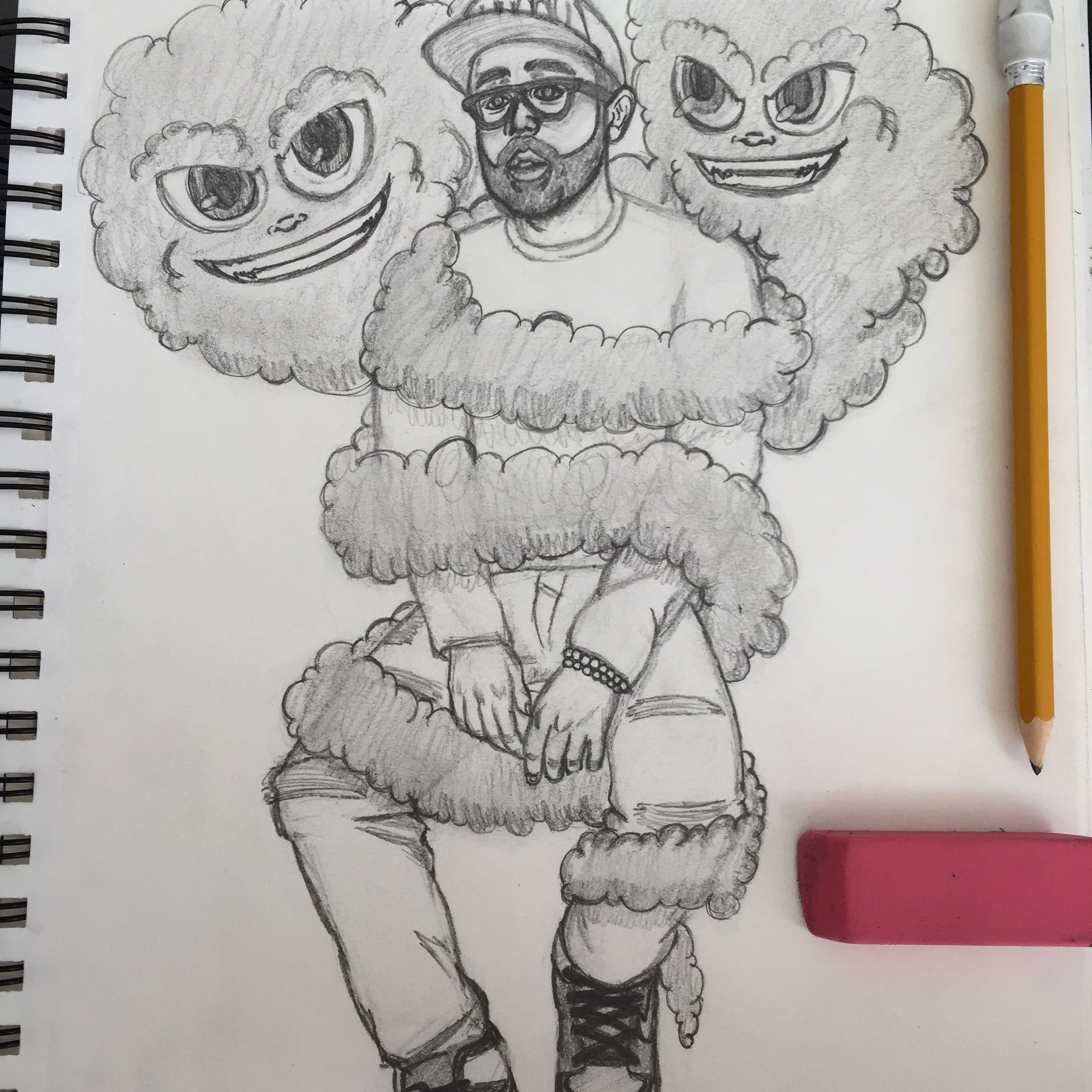 Night Demons V1 [2016] 9x11 in pencil sketch on paper