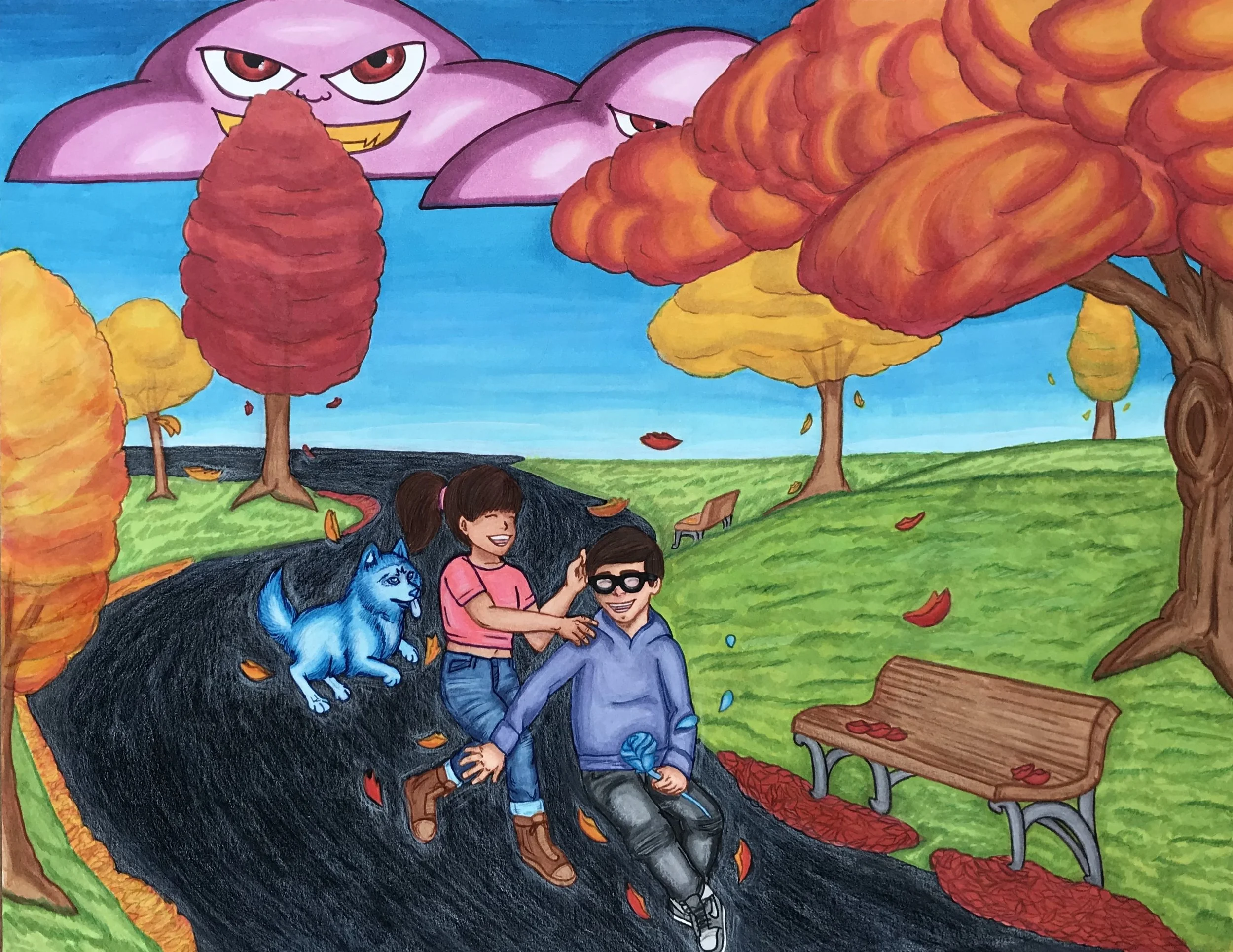 "Beautiful Little Fools" [2018] 11x14 in Mixed Media on Bristol Paper