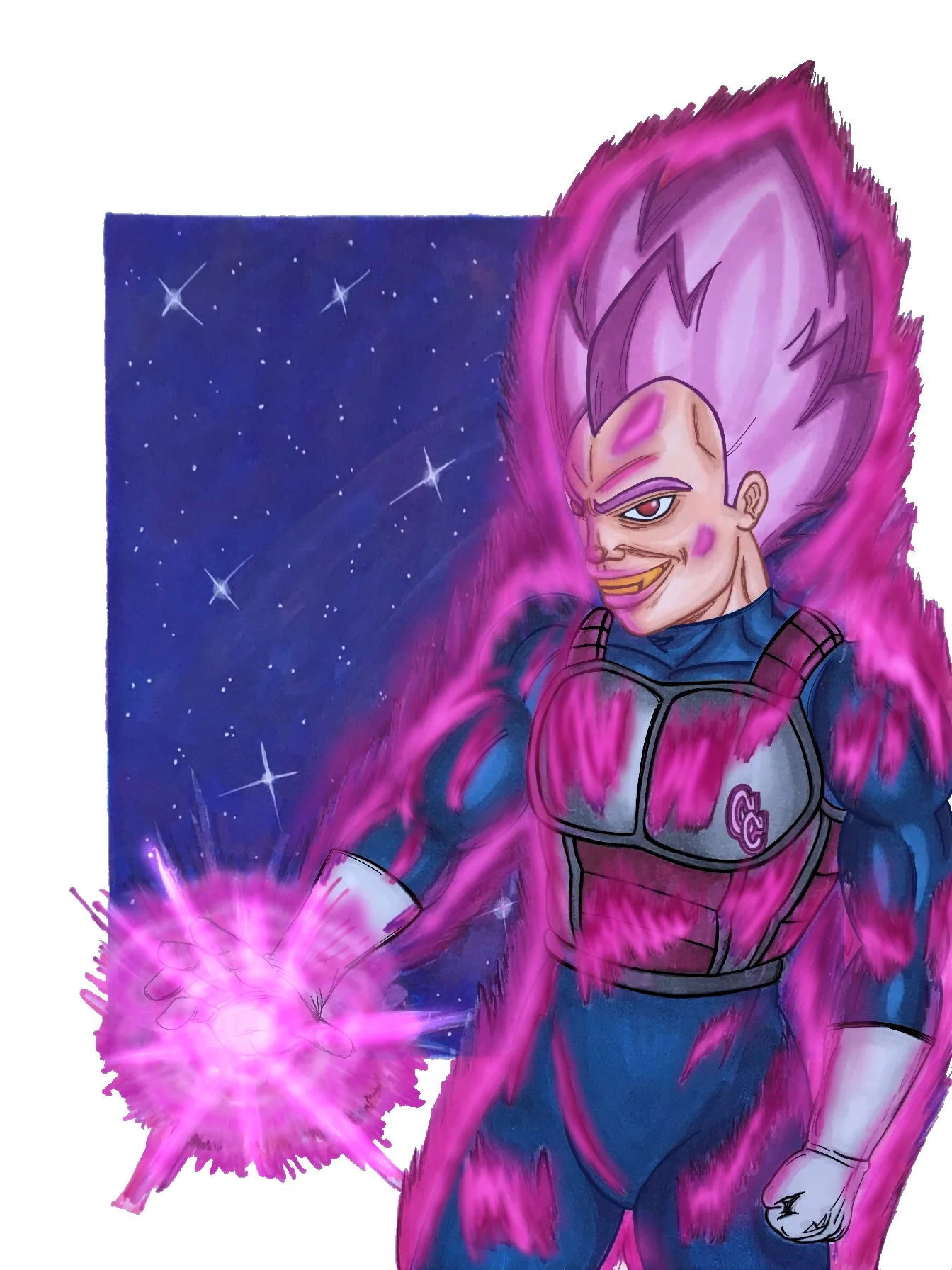 "Night Demon Prince" [fanime series 2018] 9x12 in mixed media on bristol paper