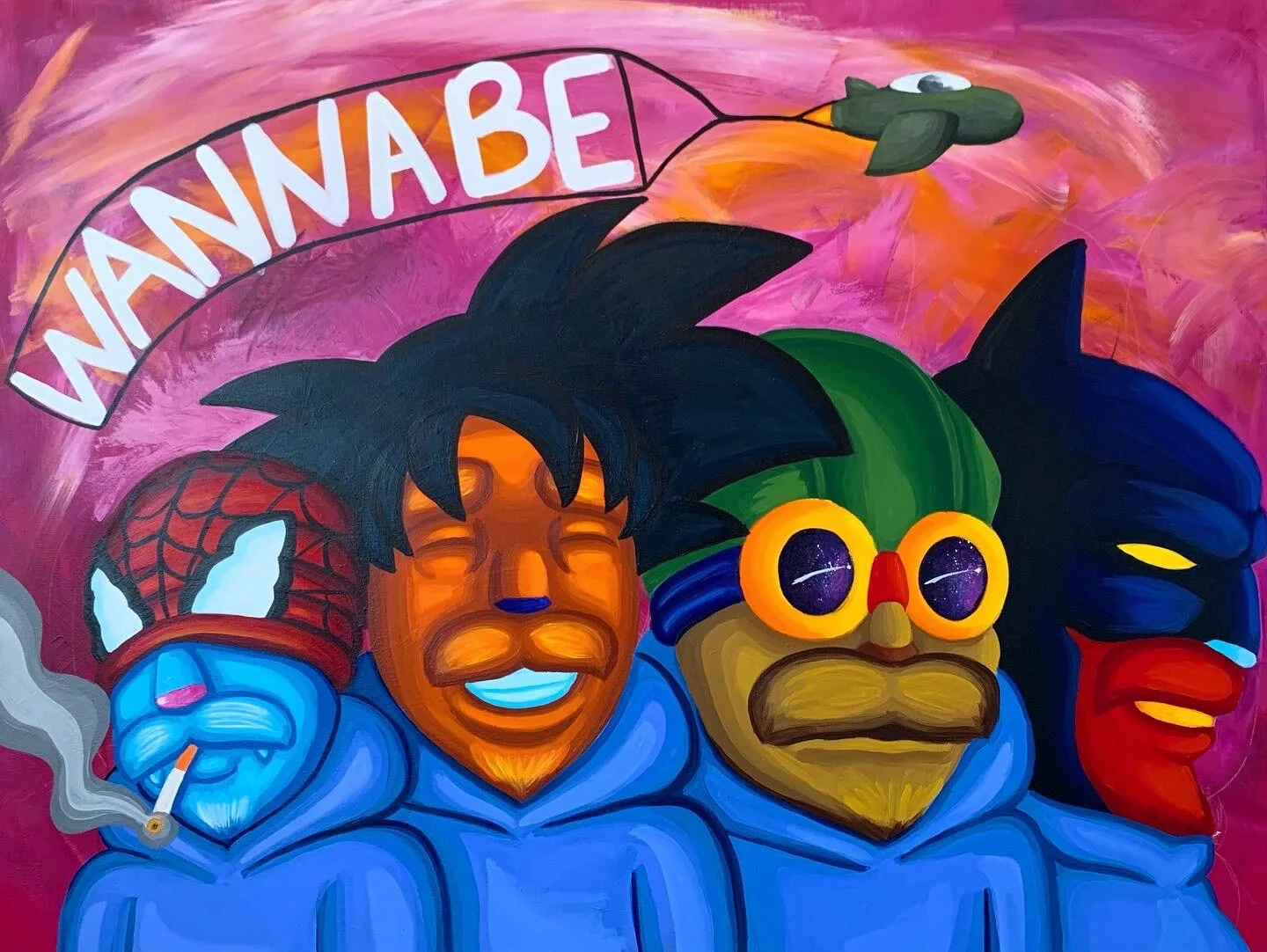 "WANNABE" [2021] 36x48 in Acrylic and Spraypaint on Canvas