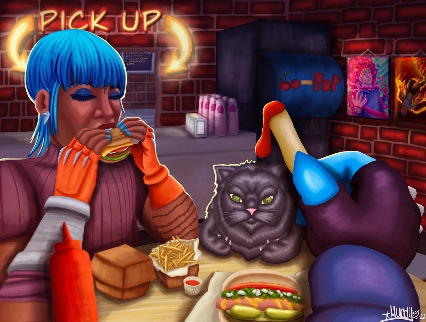 "Burger Night" [2022] Digital Painting Using Procreate for iPad Pro