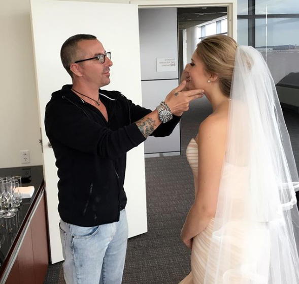 Carl Ray doing bridal makeup