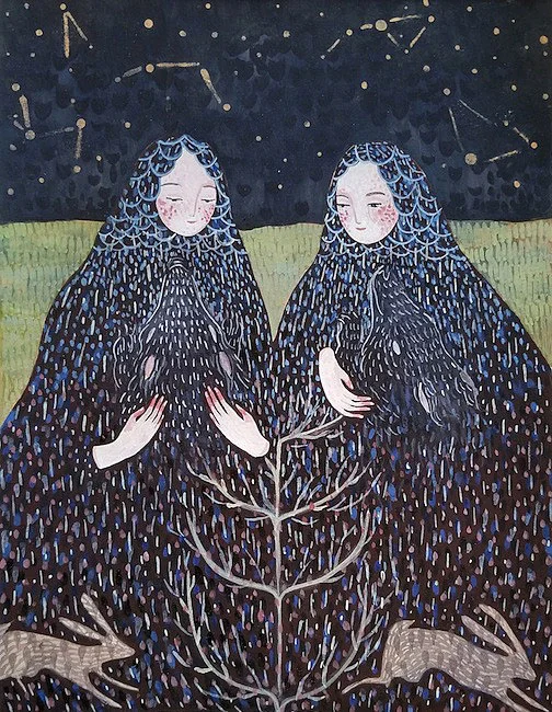 Doing So, So, Well (2018) Gouache on paper, by Maia Stark