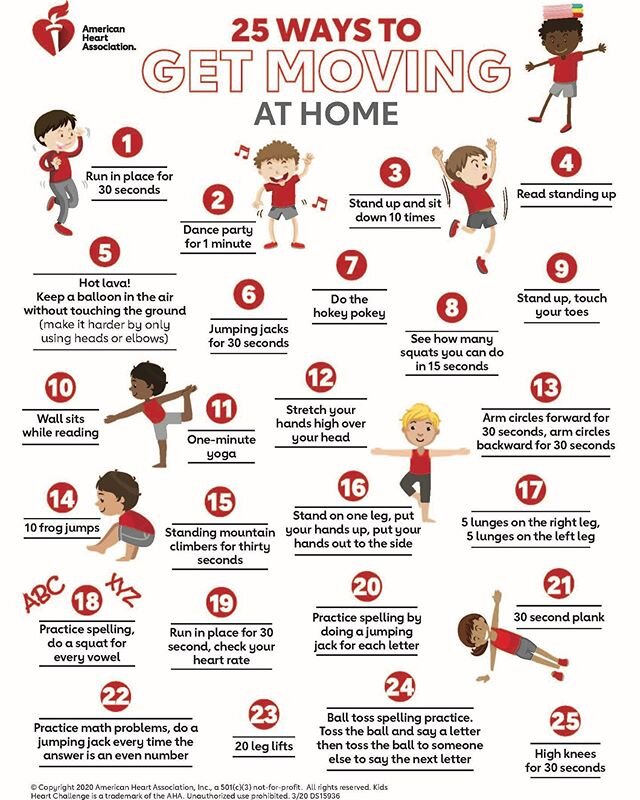 Running out of ideas to keep the kids active? Here are 25 simple ways to get moving at home. Not only will this burn off energy and stay active, it is crucial for their well-being and can help stop them from bouncing off the walls.
#PASADENASTRONG
.
