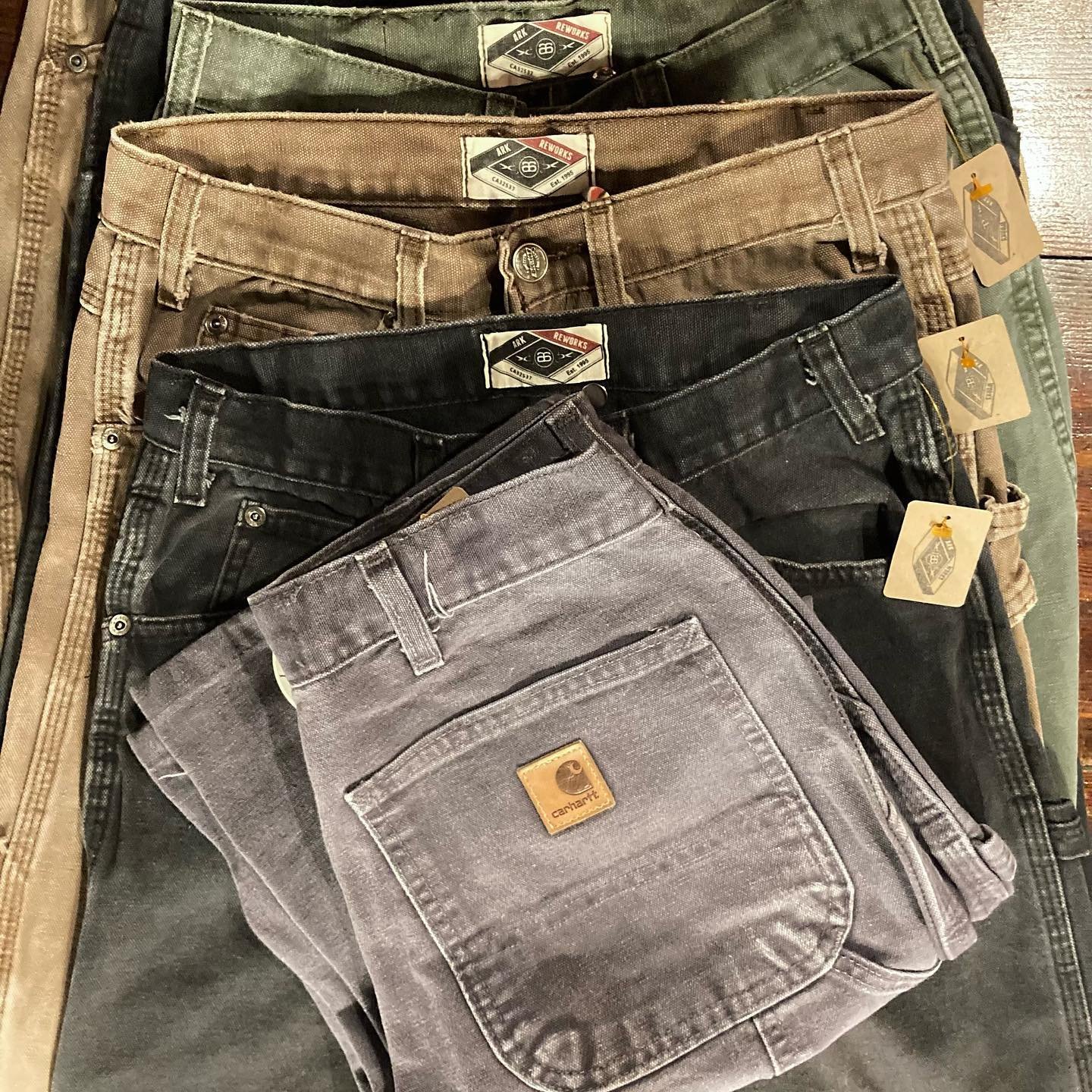 Just dropped at @mintagecafe on Robson. Our reworked Carhartt and Dickies painter pants. All sizes  24-33. They will go fast! 😎