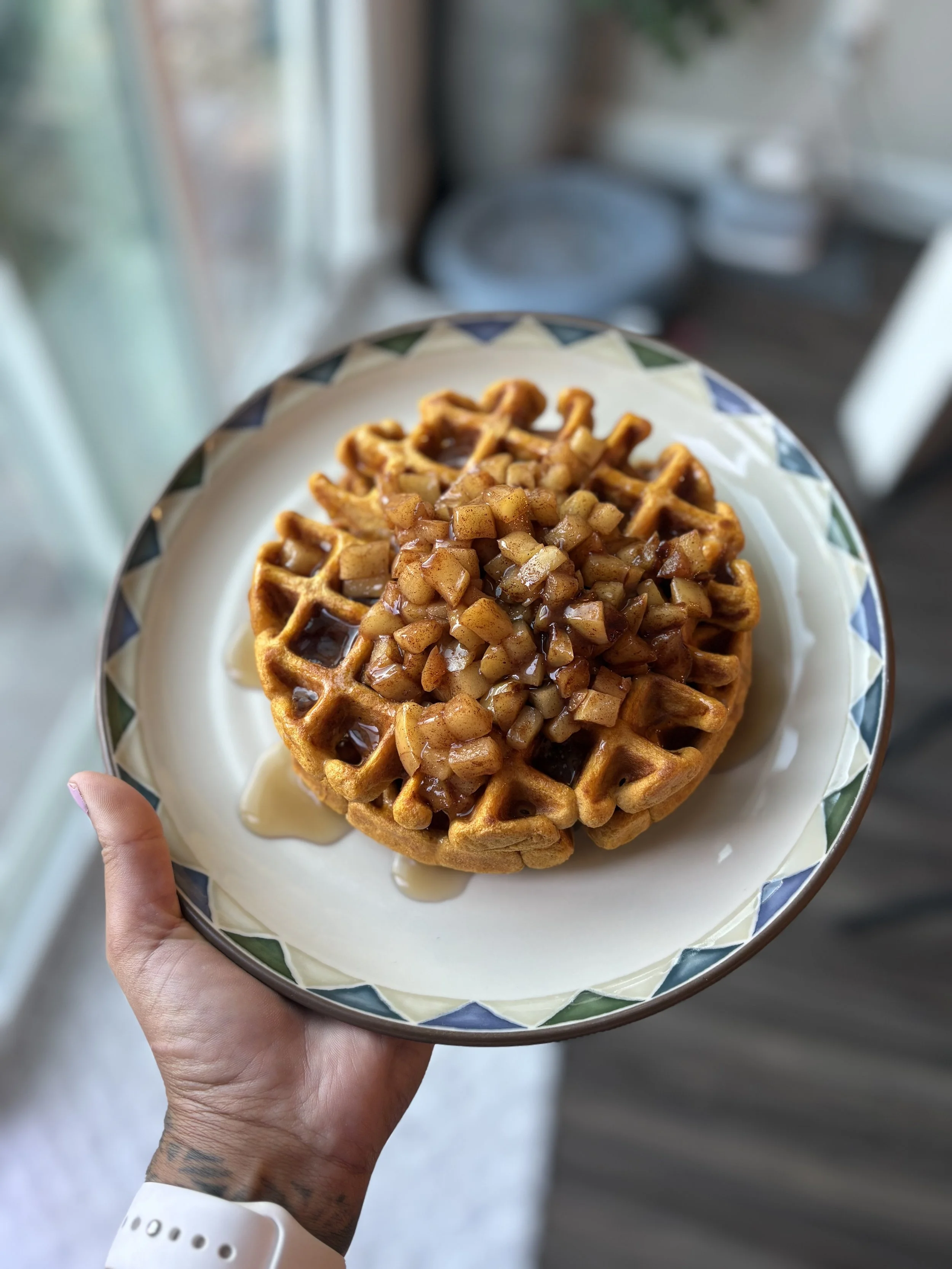 Apple Pie Protein Waffles